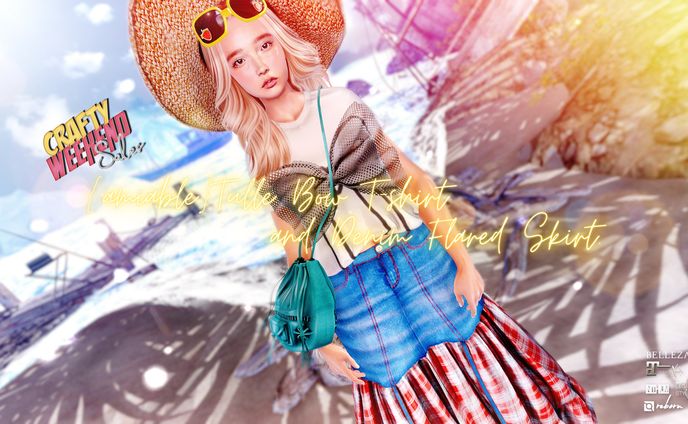 {amiable}Tulle Bow Tshirt &Flared Skirt@main store(CRAFTY WEEKEND SALE).