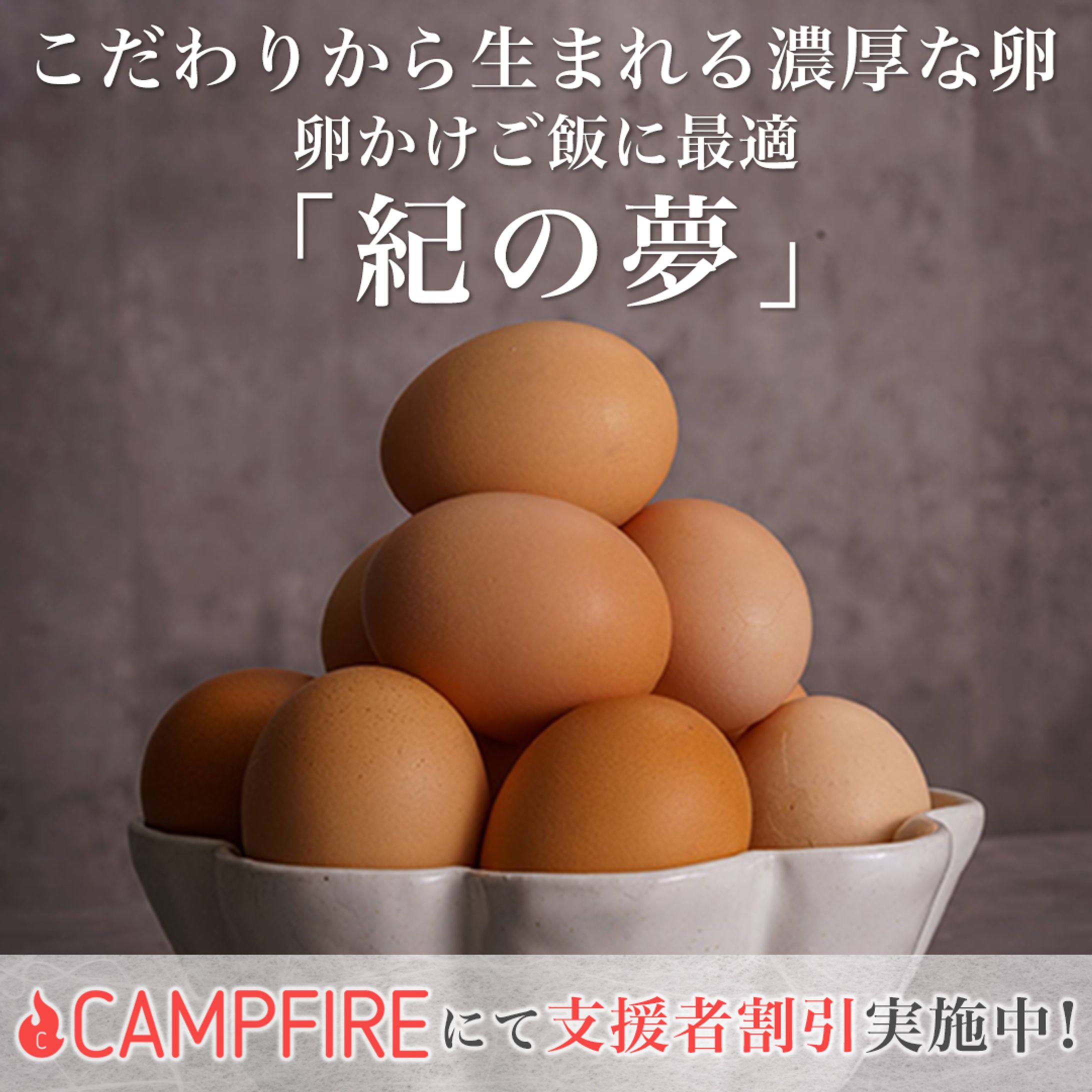 ブランド卵「紀の夢」クラウドファンディング用Web広告-1
