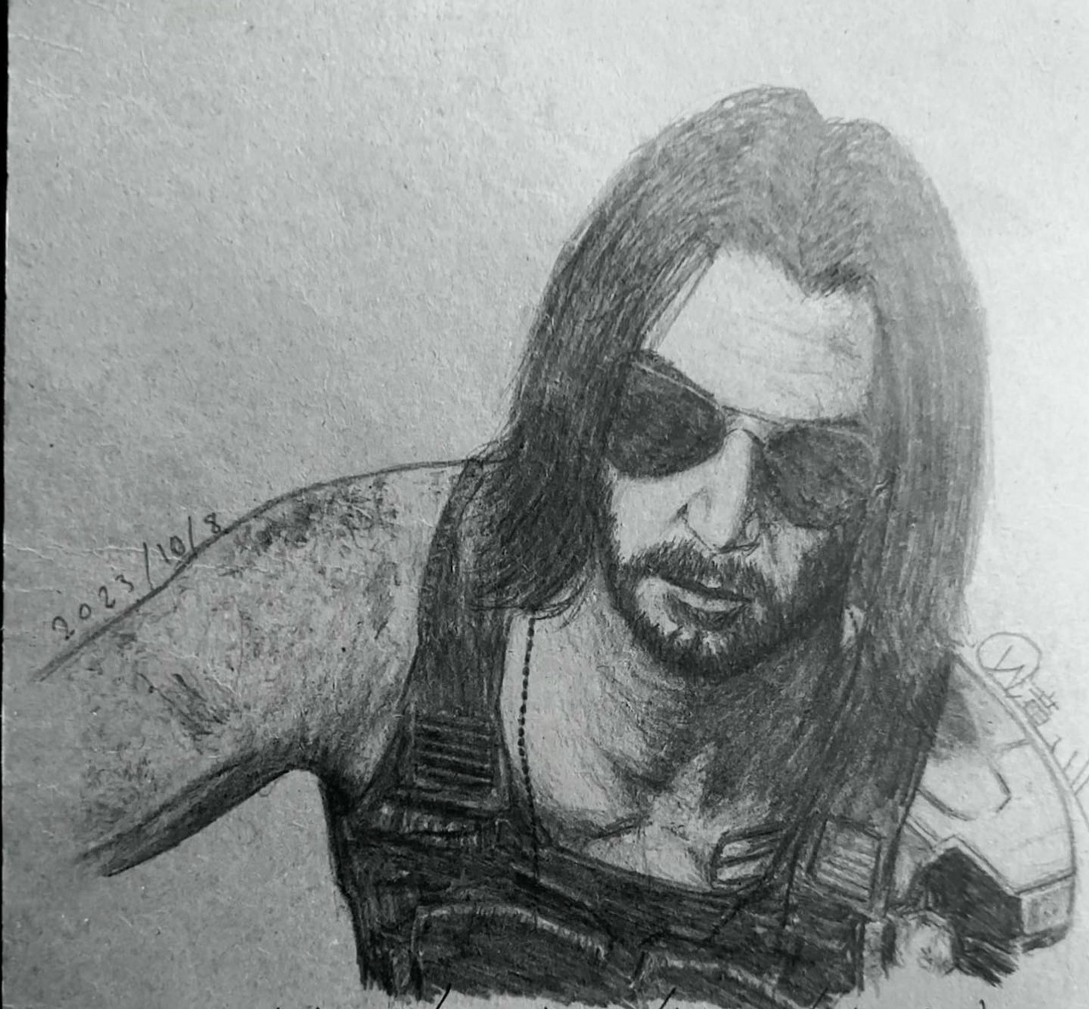 Johnny Silverhand

#cyberpunk #cyberpunk2077 #cyberpunkart #drawing #draw #drawings #sketch #art #artsy #artist #artgallery #johnnysilverhand #realisticdrawing-1