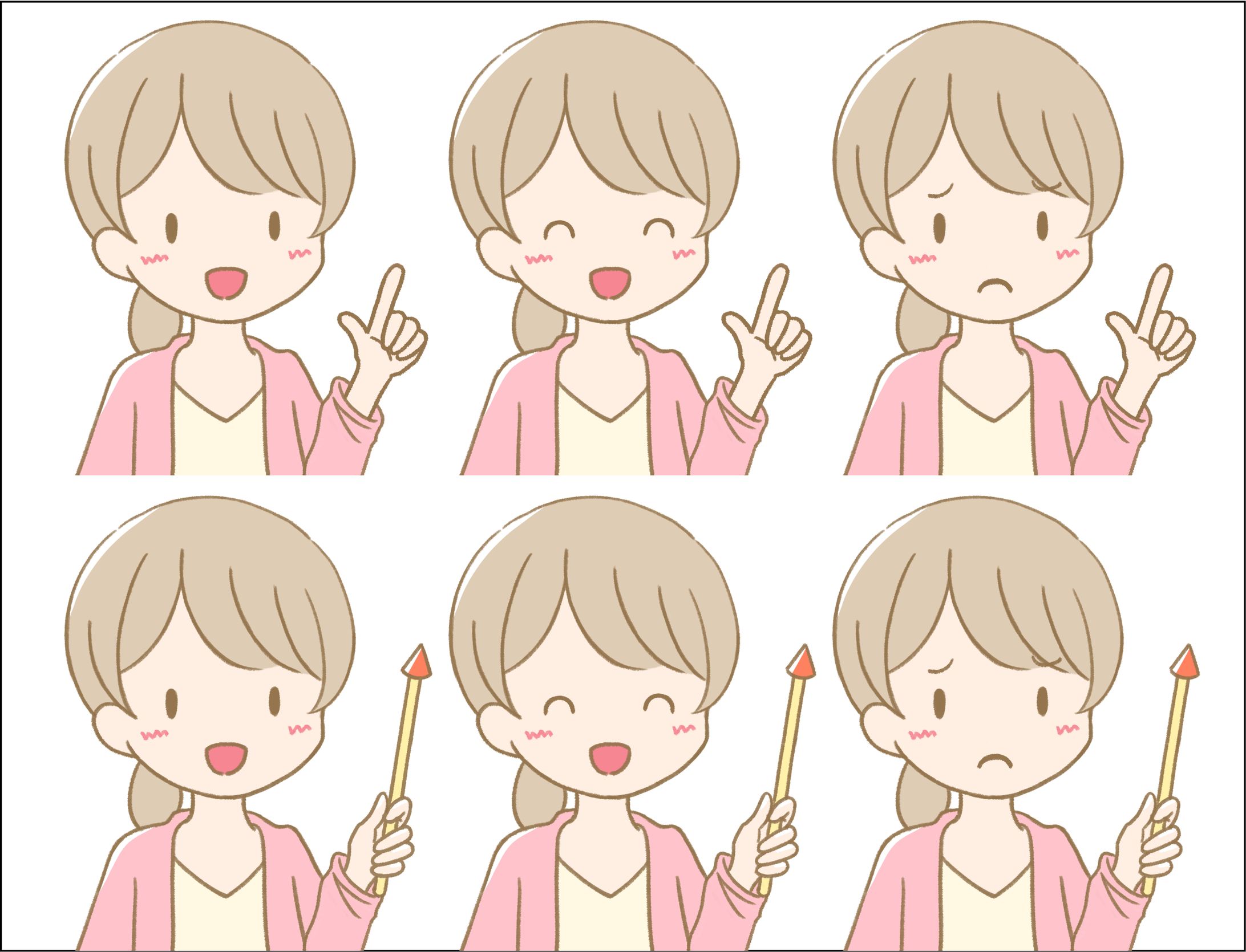制作事例④ ブログ用イラスト（表情・アイテム差分あり）-1