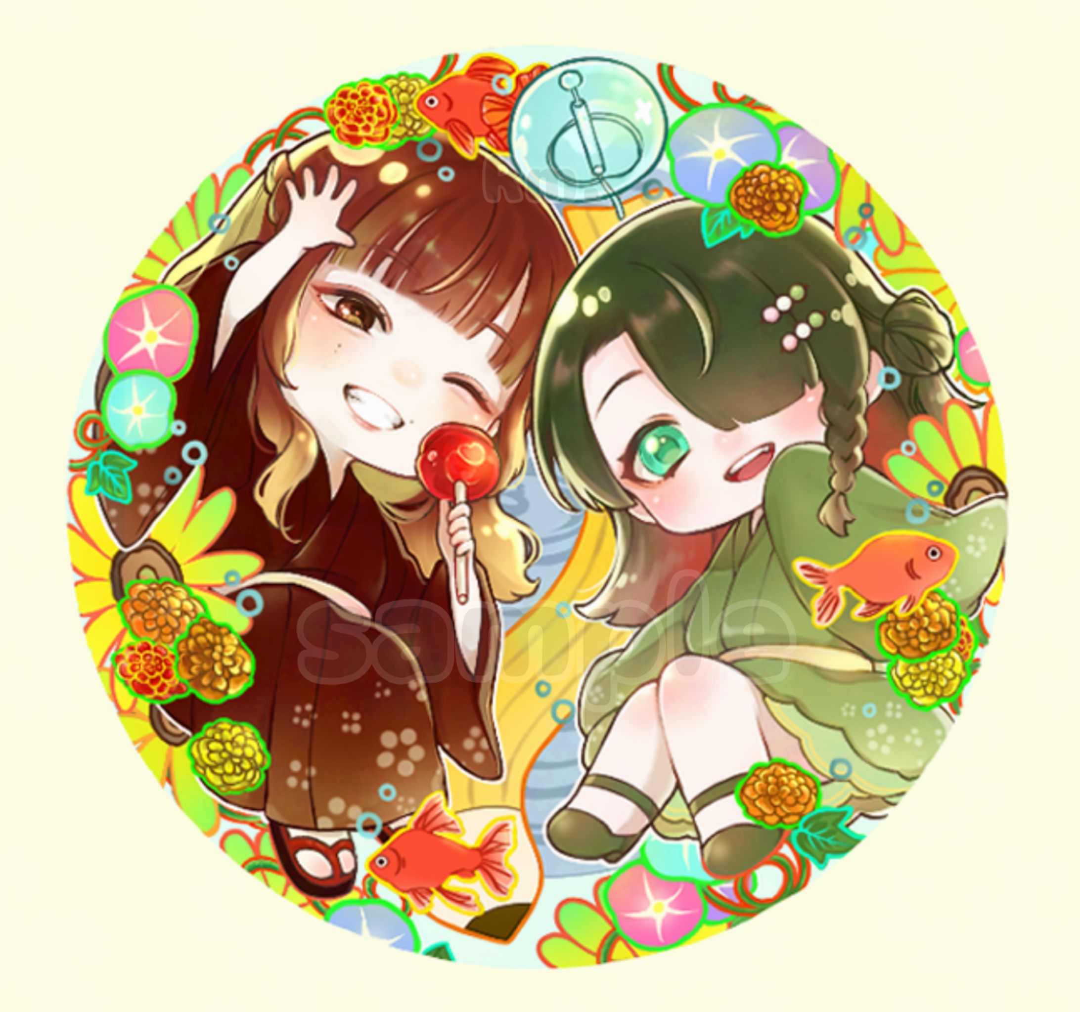 【オリジナル】イベント缶バッジ用〈夏〉-1