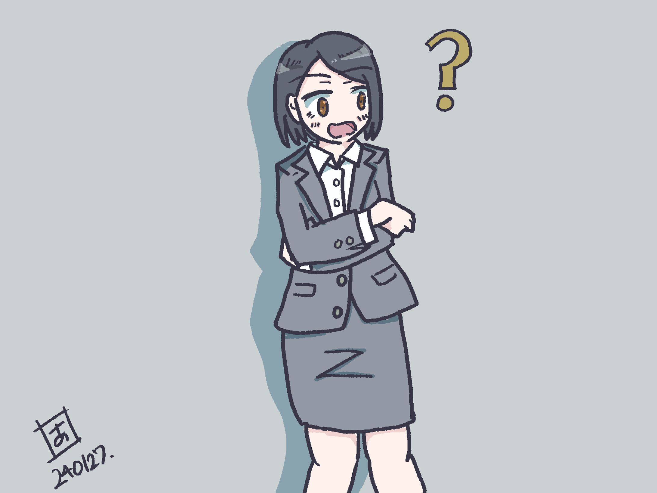 作品例(1) 困っている社員-1