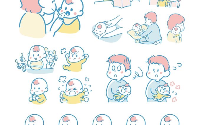 赤ちゃんの子育てシーン