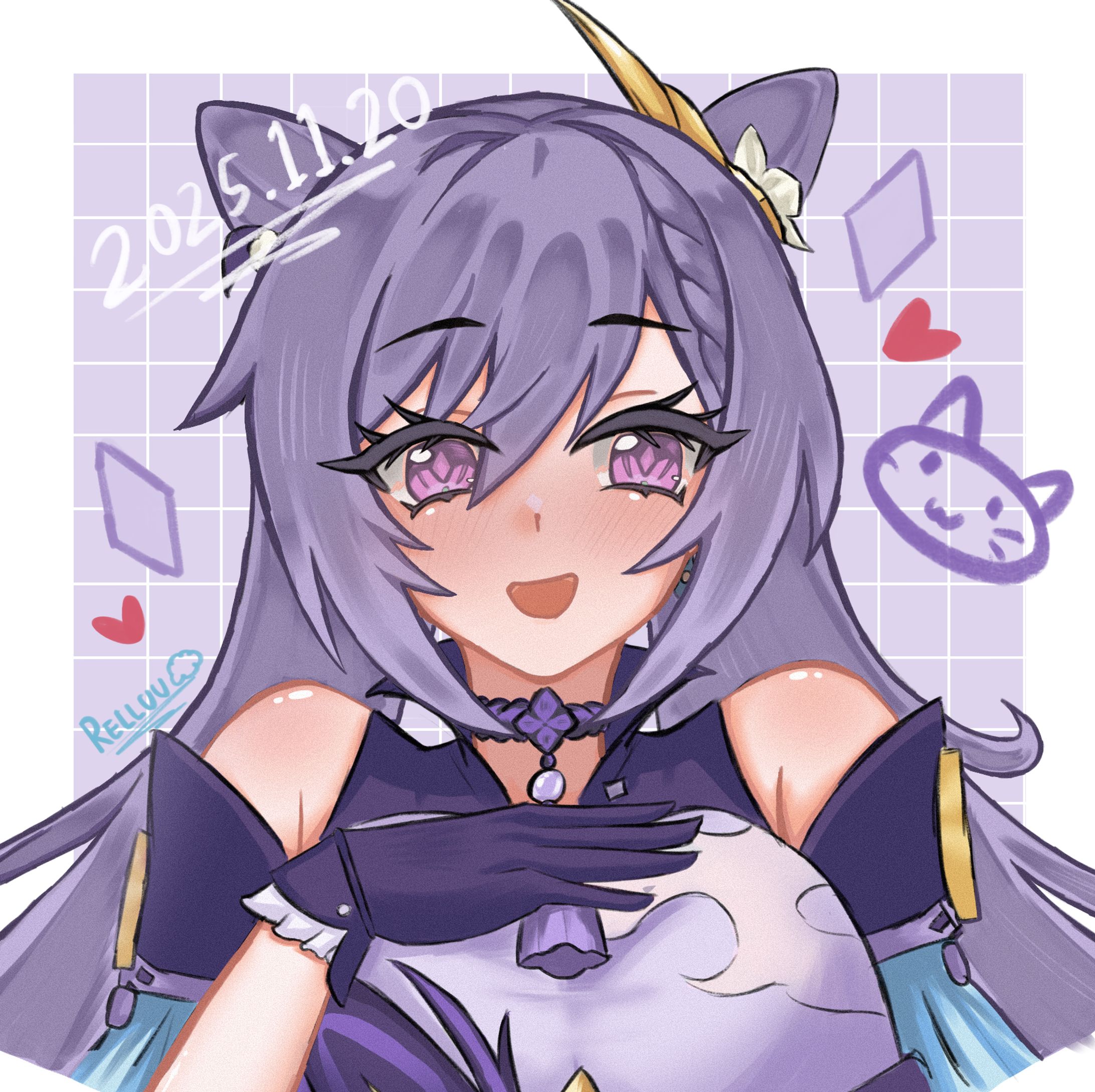 Keqing Birthday Art 2025 (FA)-1