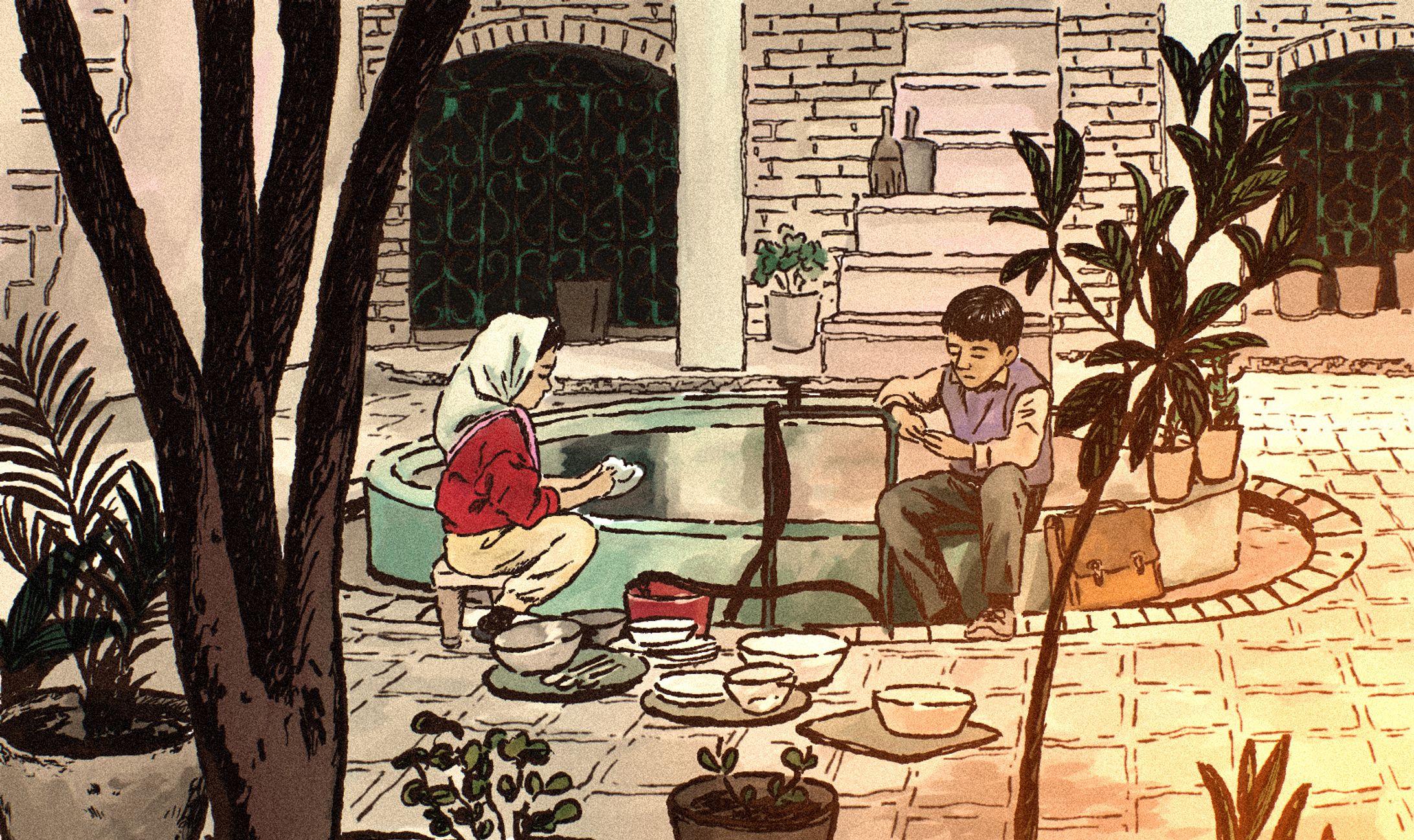 イラスト：映画のシーンから-1