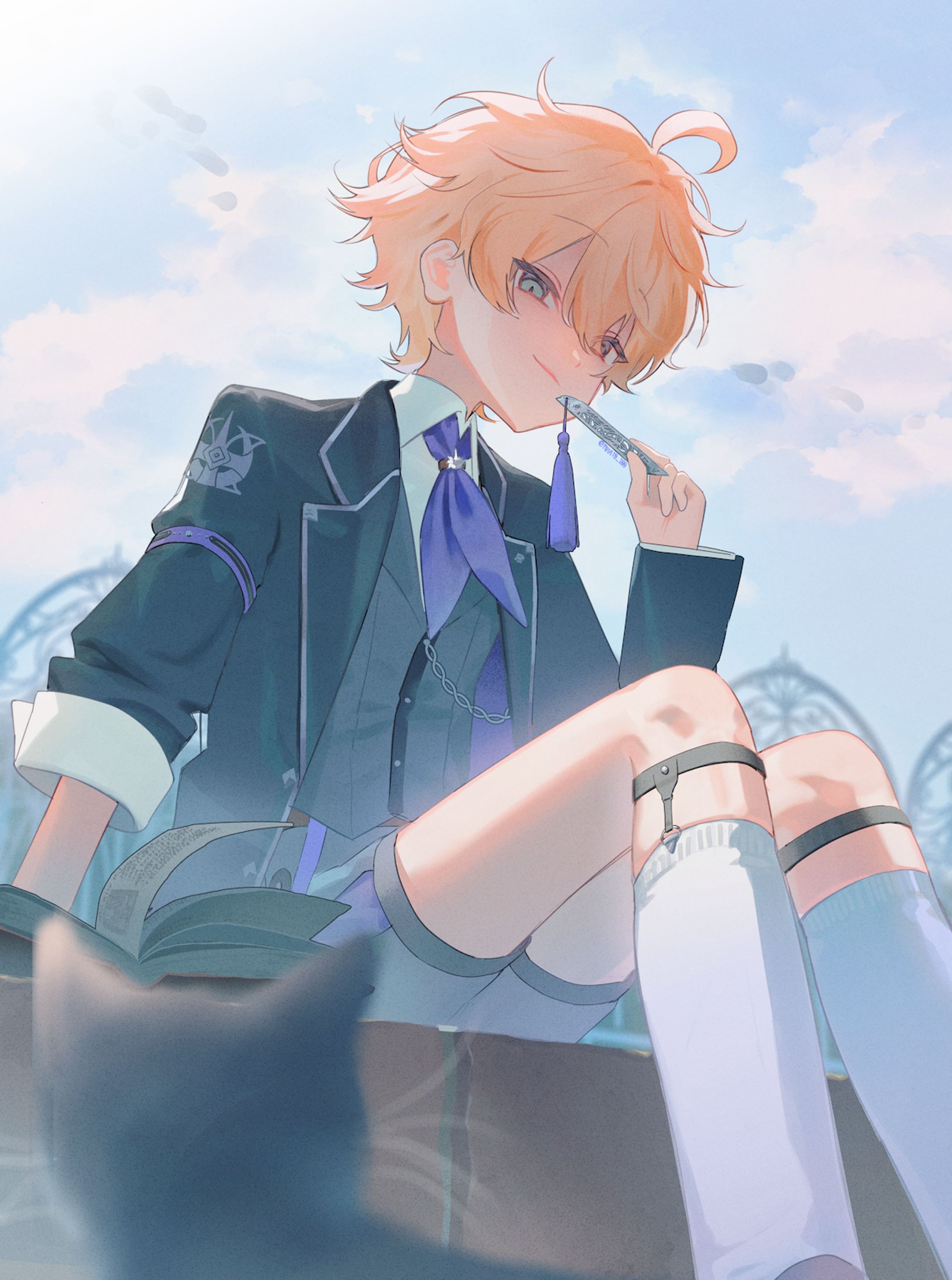 【イラスト】一次創作「月光の怪盗」イラスト④-1