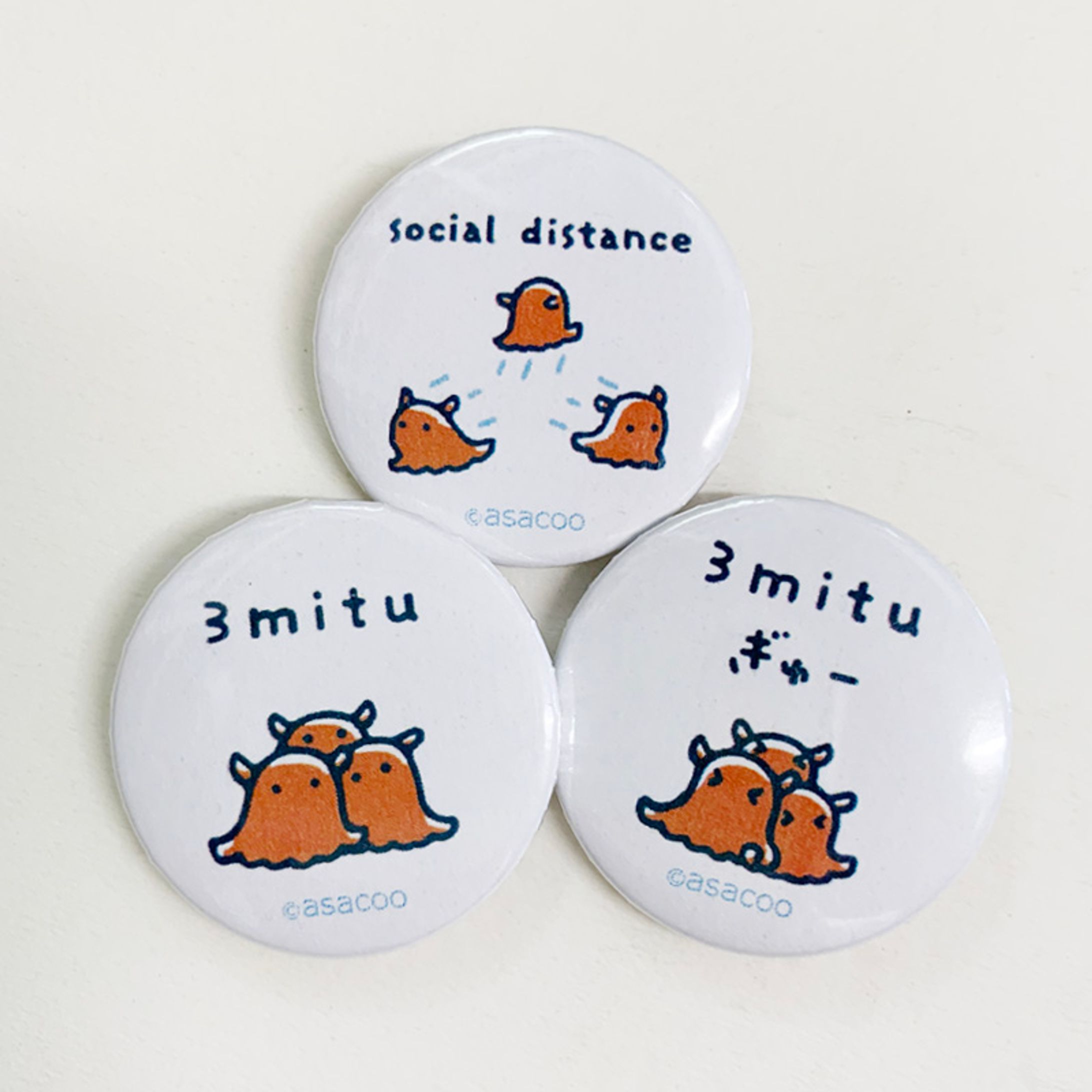 缶バッチ “アマビエとメンダコちゃん”-1