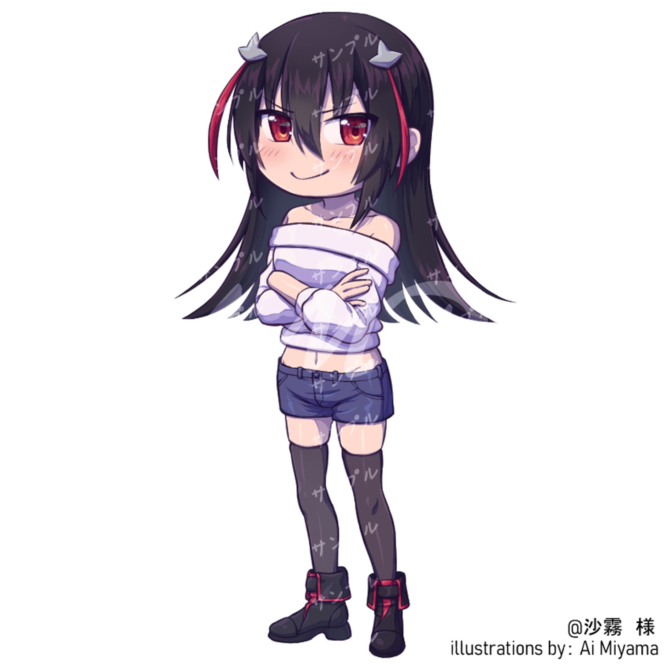 沙霧さん3頭身立ち絵-1
