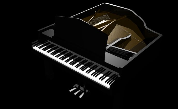 ピアノ 3Dモデリング