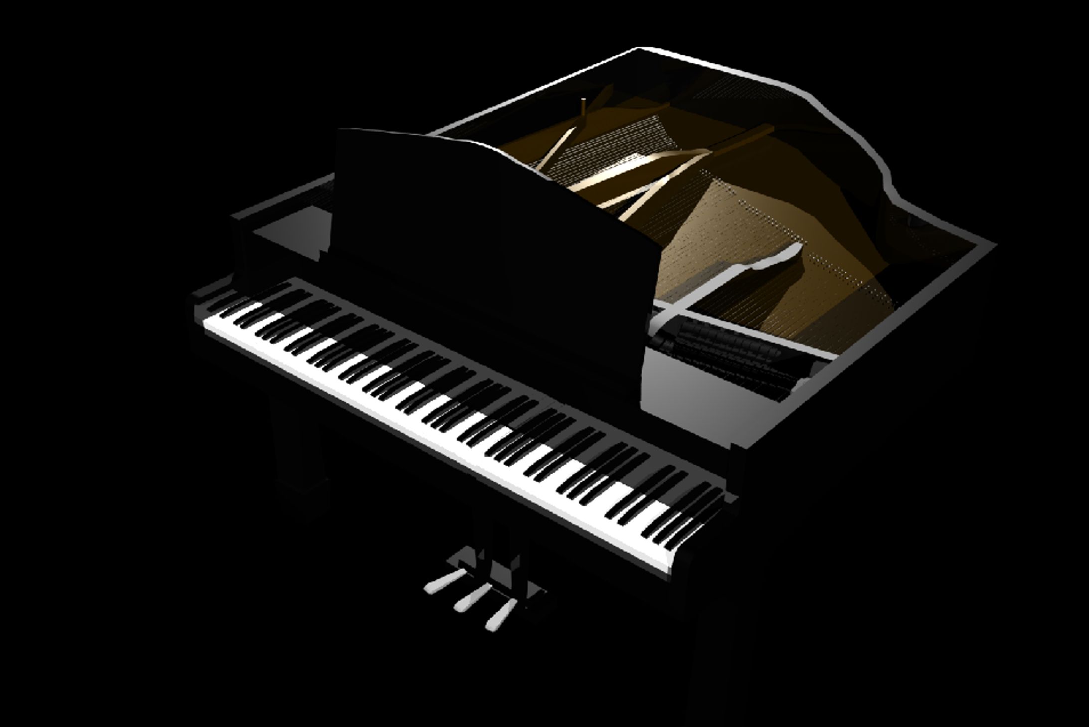 ピアノ 3Dモデリング-1