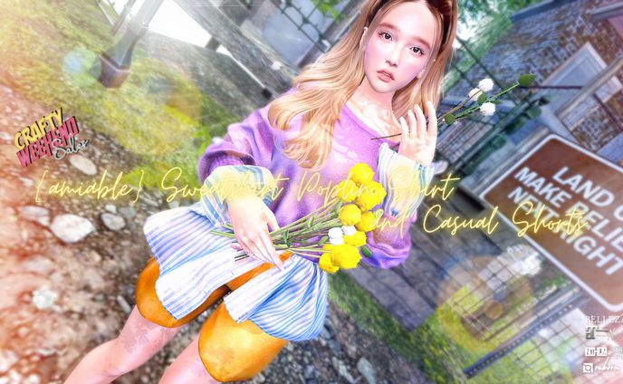 {amiable} Sweatshirt Poplin Shirt & Casual Shorts@main store(CRAFTY WEEKEND SALE).