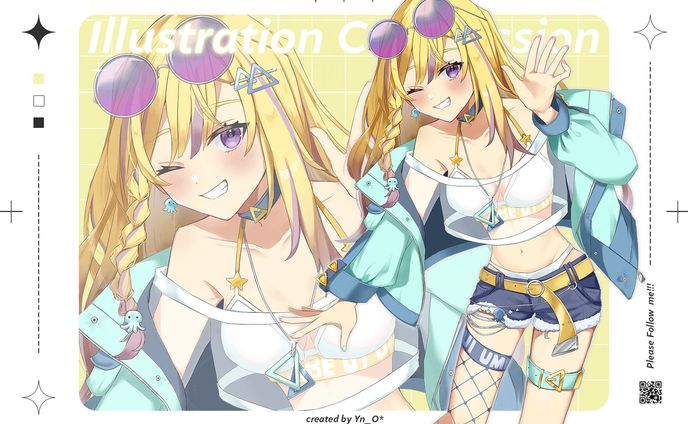 【イラスト】海辺うい様 立ち絵