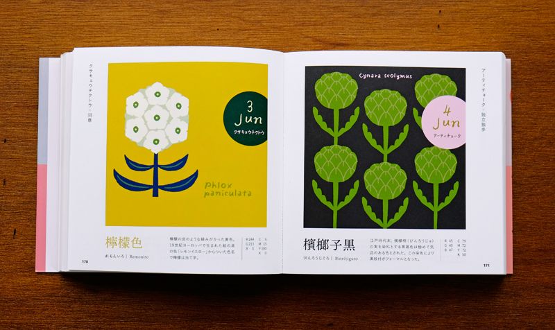 誕生花で楽しむ、和の伝統色ブック