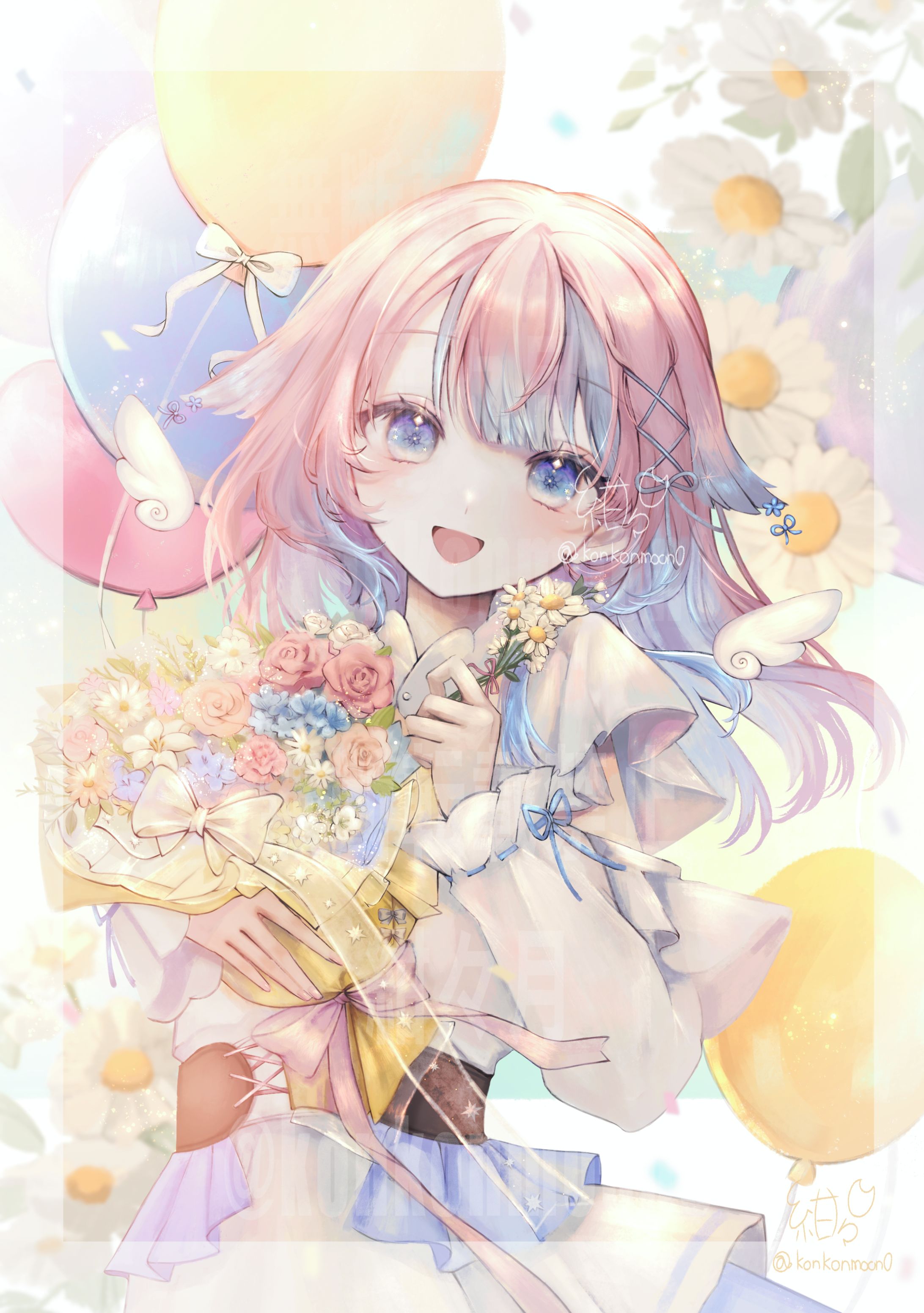 緋花ナツノ様　一周年記念イラスト-1