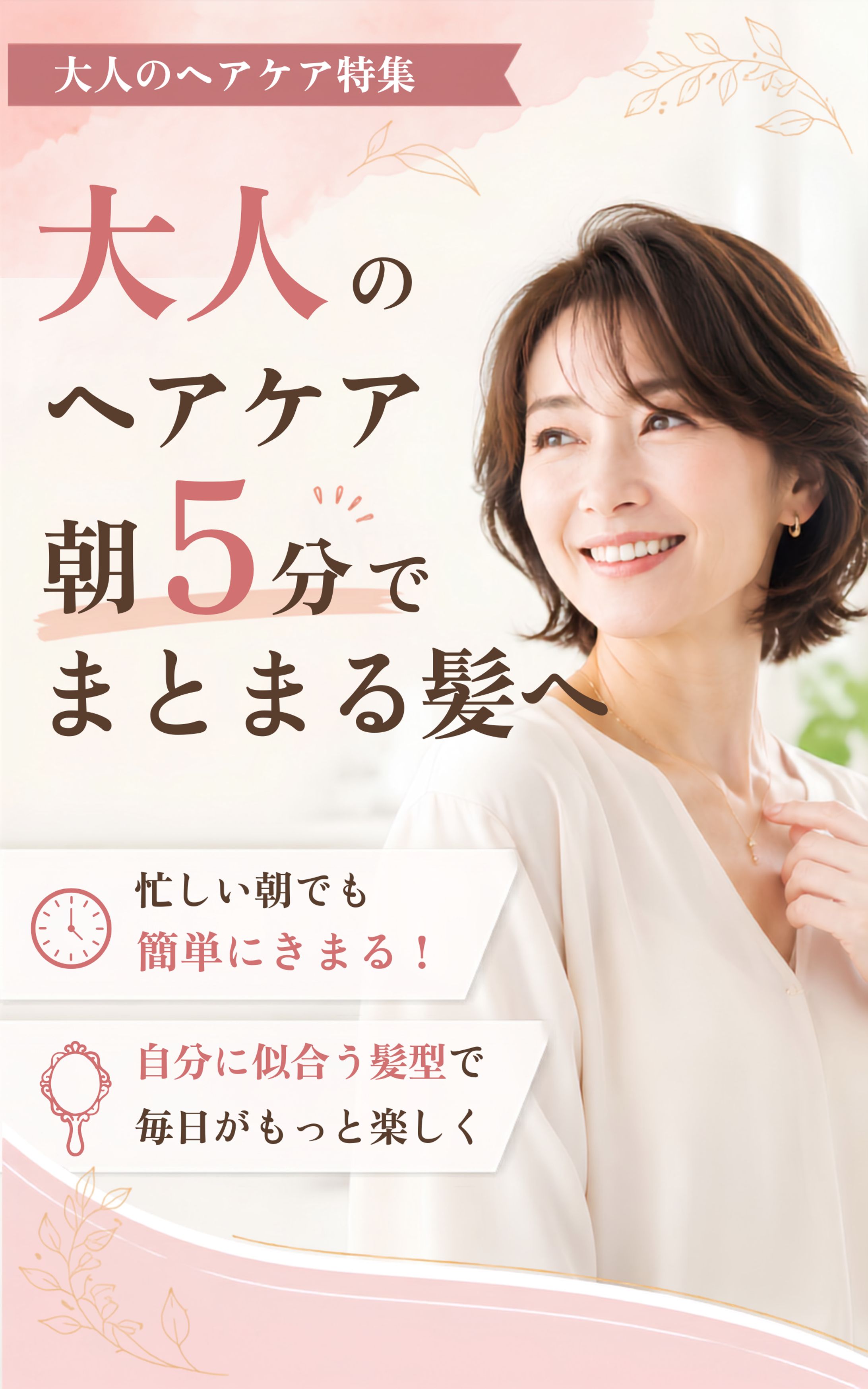 女性向けヘアケア特集｜雑誌表紙デザイン-1