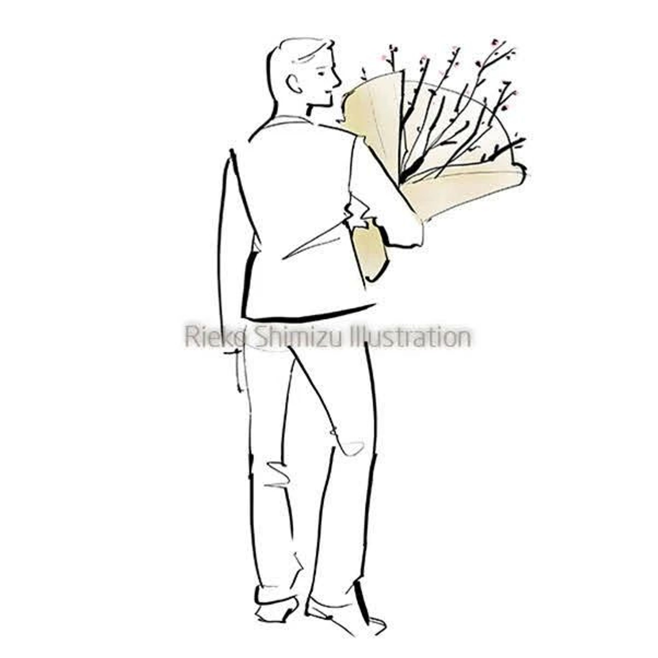 花を持つ男性_オリジナル-1