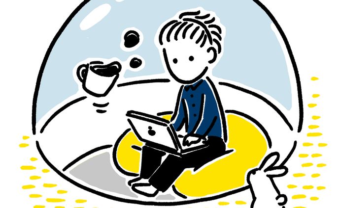 月でお仕事するwebエンジニアの男の子（初出勤㊗️）