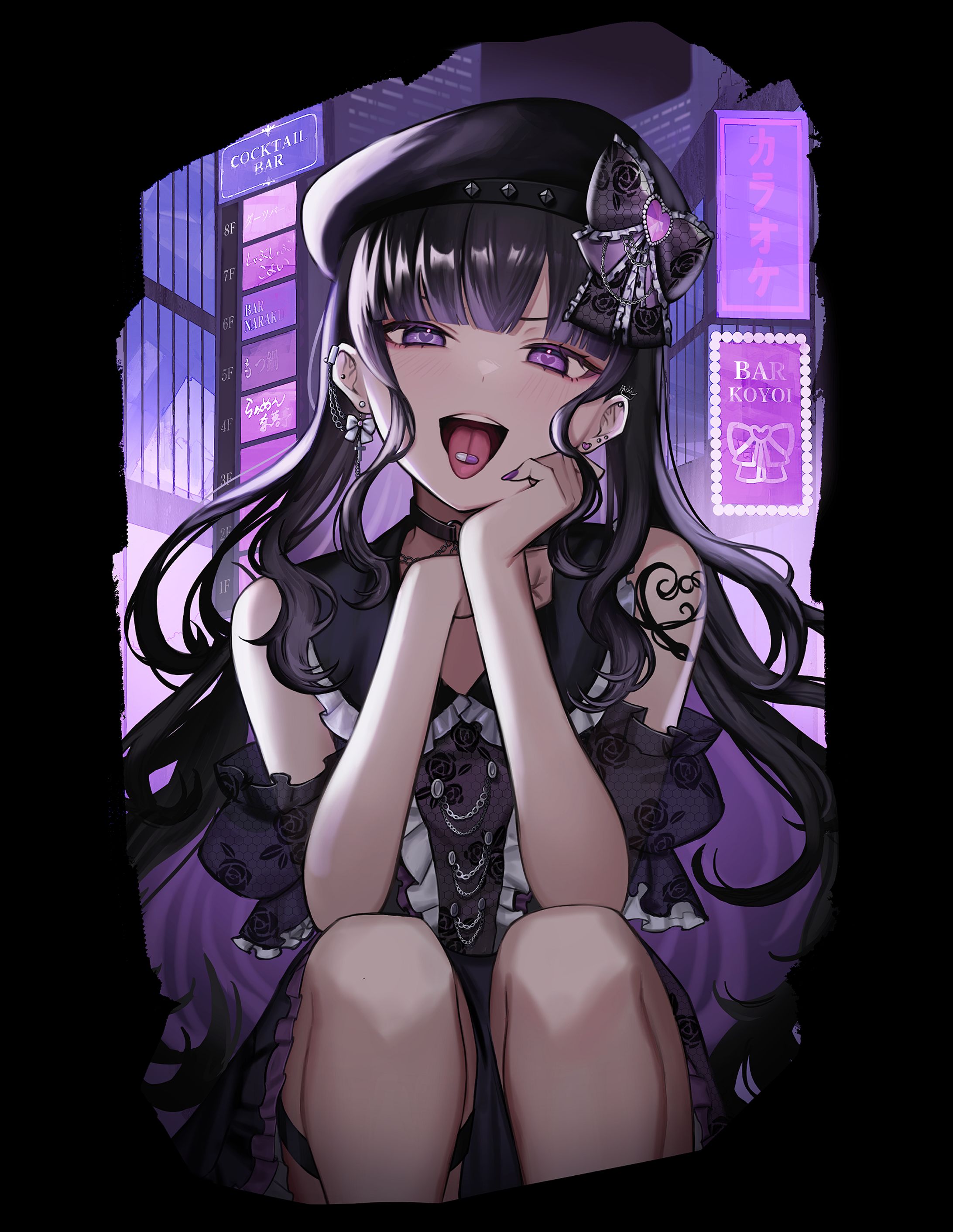 【今宵ならく様】Tシャツ用イラスト-1