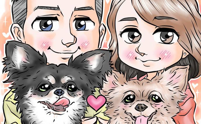 画家、似顔絵