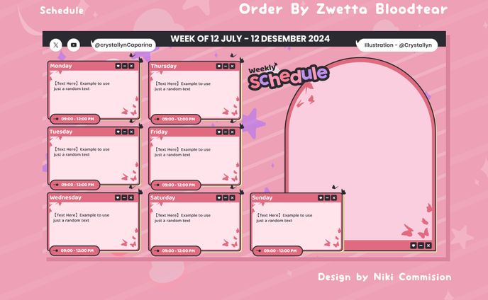 Schedule For Zwetta Bloodtear