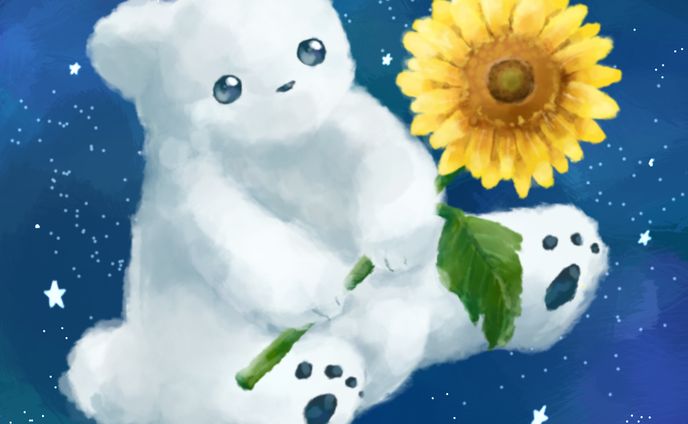 【オリジナル】しろくまと向日葵