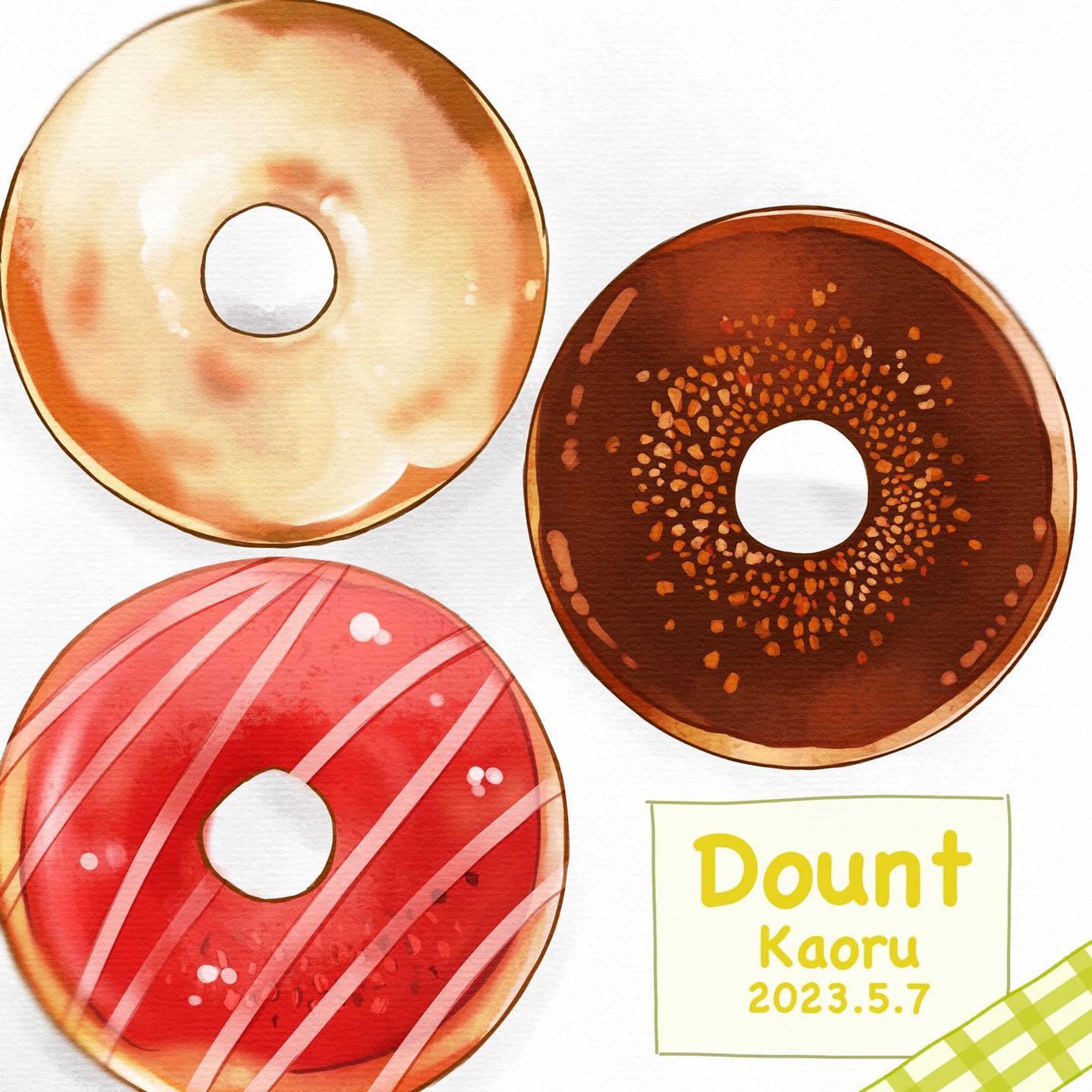 ドーナツ🍩
 #食べ物イラスト  #飯テロ  #飯テロイラスト  #ドーナツ  #food  #foodillustration  #donut  #sweets-1