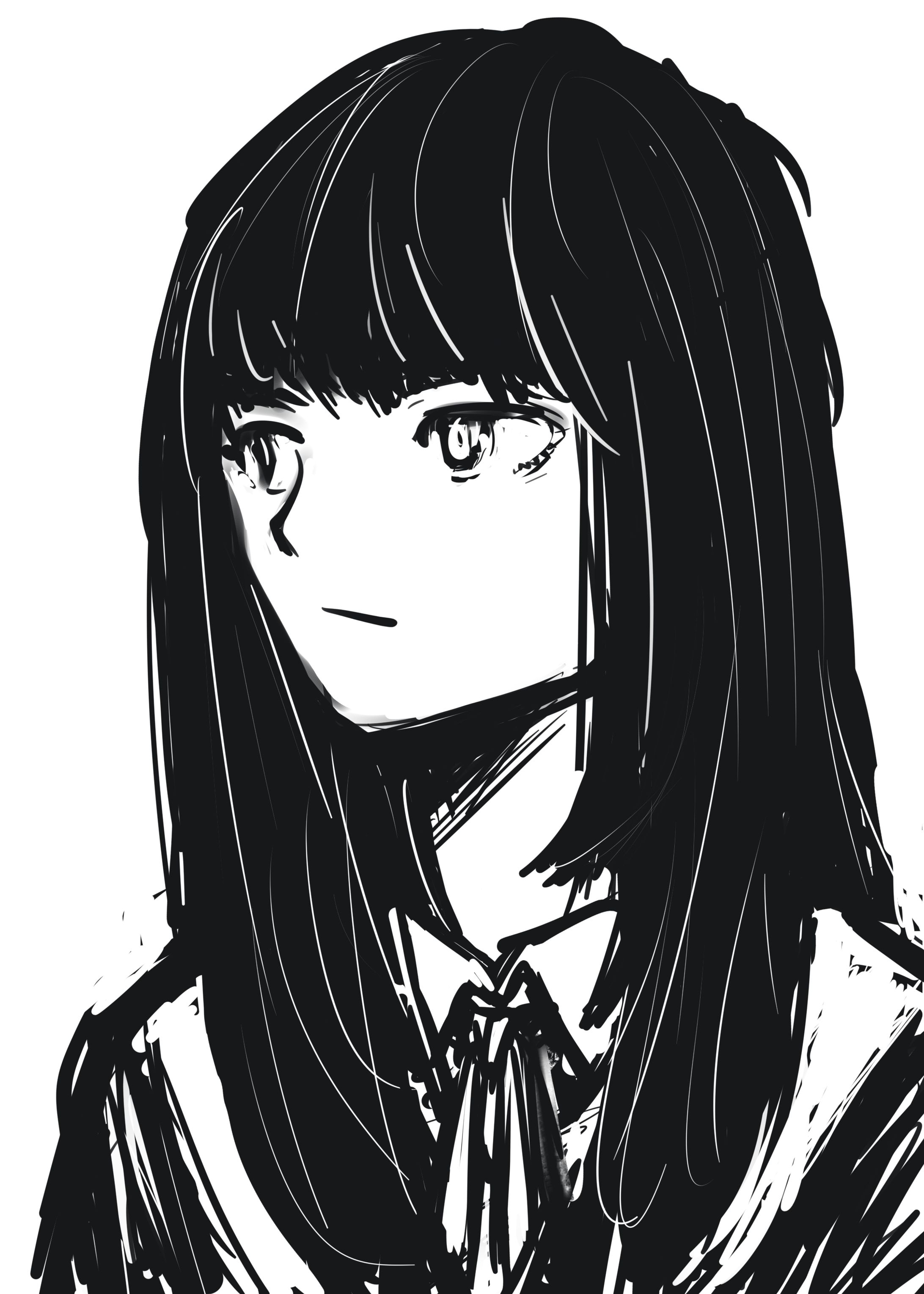 黒髪ロング女子-1