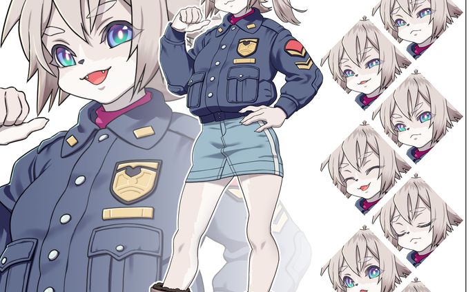 ポリスジャケットのケモ系女の子