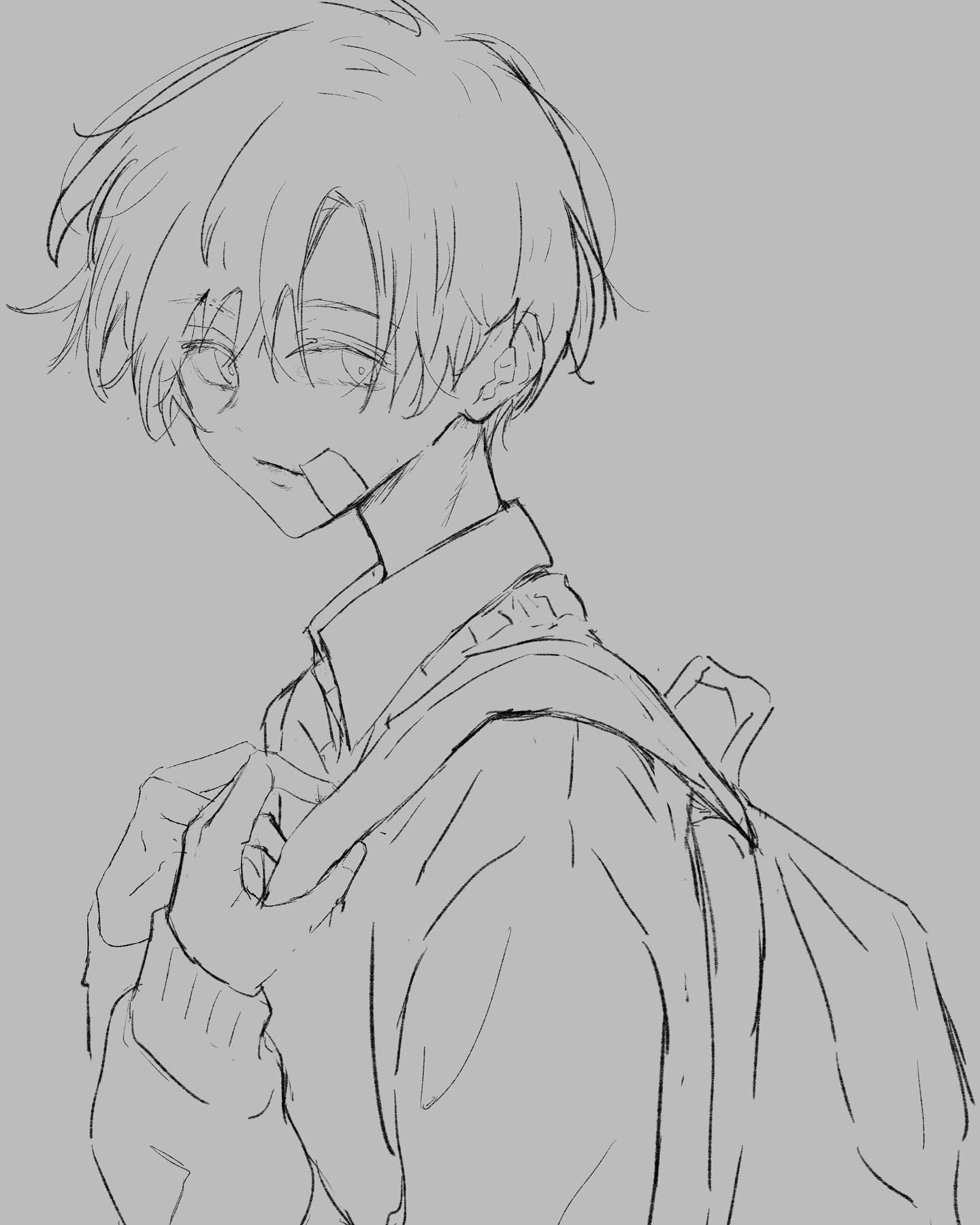 家出少年🌃❄️ 落書きしまくってた時に、儚げな感じが（注:ラフ