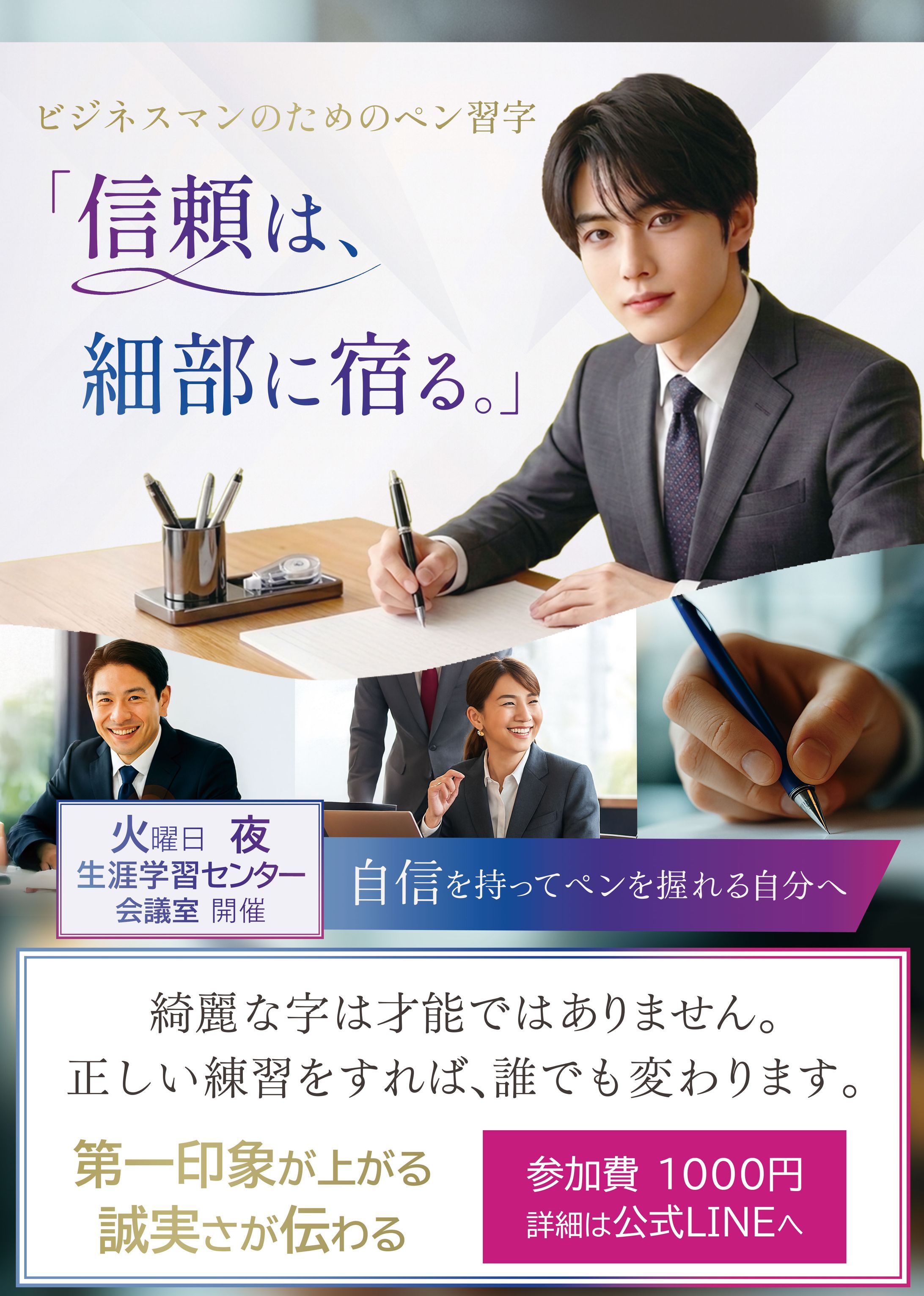 Givers様　A4　チラシ　ビジネスマン向け習字　QRなし-1