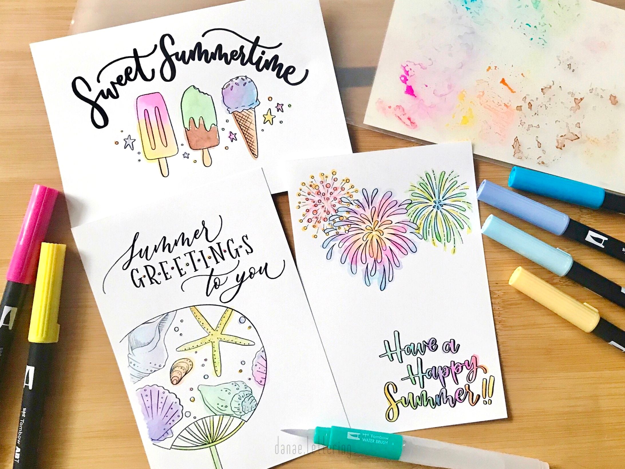 トンボ鉛筆「Fun Art Studio」ARCH DAYSトピックス内ハンドレタリングテンプレート (暑中見舞い)-1