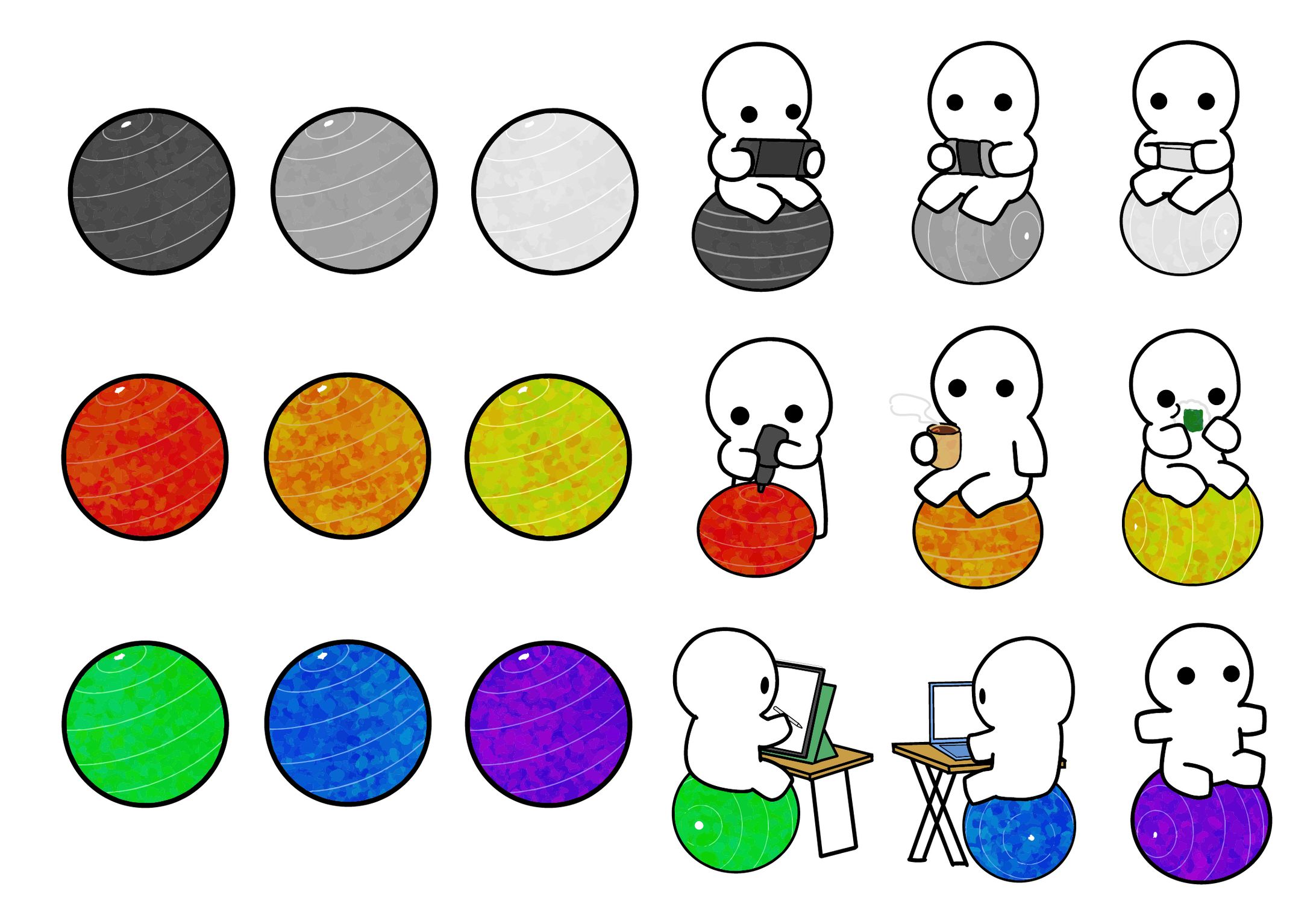 バランスボールとオリキャラ-1