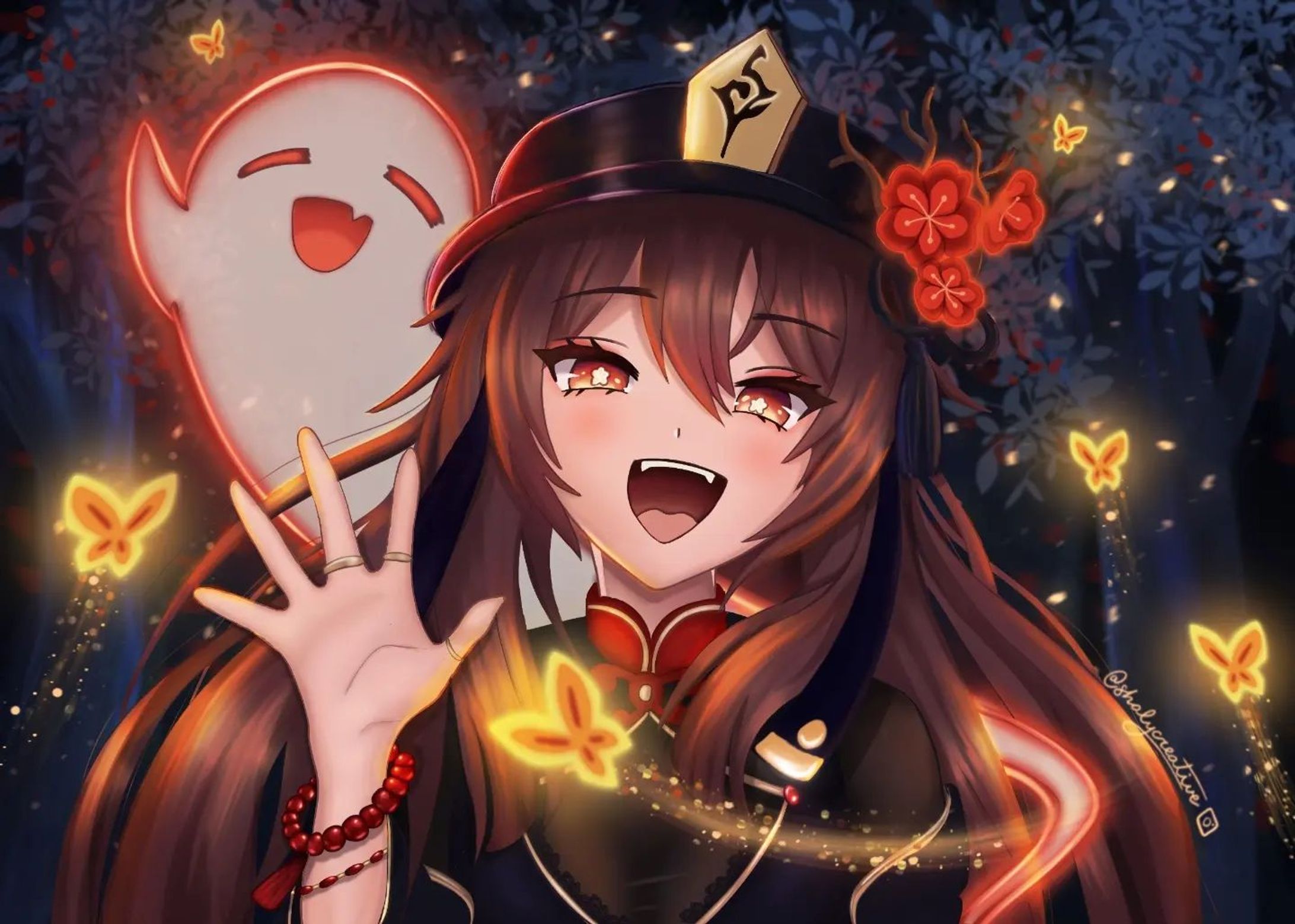 Hu Tao Fanart OC 💜 this took me sooo long 😭 but i learned so much in the process so its okay 😪 (hair rendering skill aquired ⬆️!)
◇
Only once you know and respect death, can you truly understand the value of life. - Hu Tao
◇ 
Do you play Genshin Impact? If so, who is your main?
Also, Happy Chinese Lunar New Year! 🎉🎉
◇
◇
#genshinart #genshinfanart #hutao #hutaogenshinimpact #hutaofanart #genshinart 
#digitalartists-1