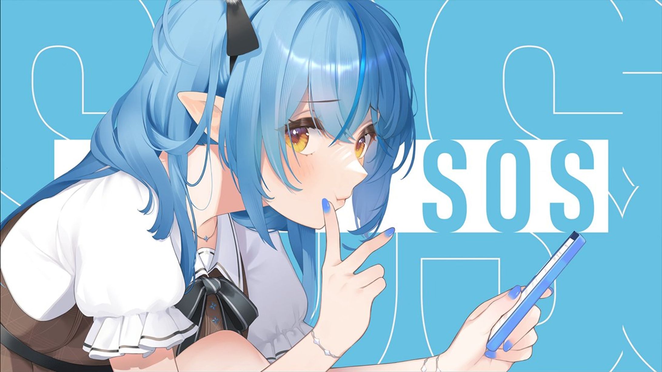 ホロライブ雪花ラミィ様「SOS」動画用イラスト-1