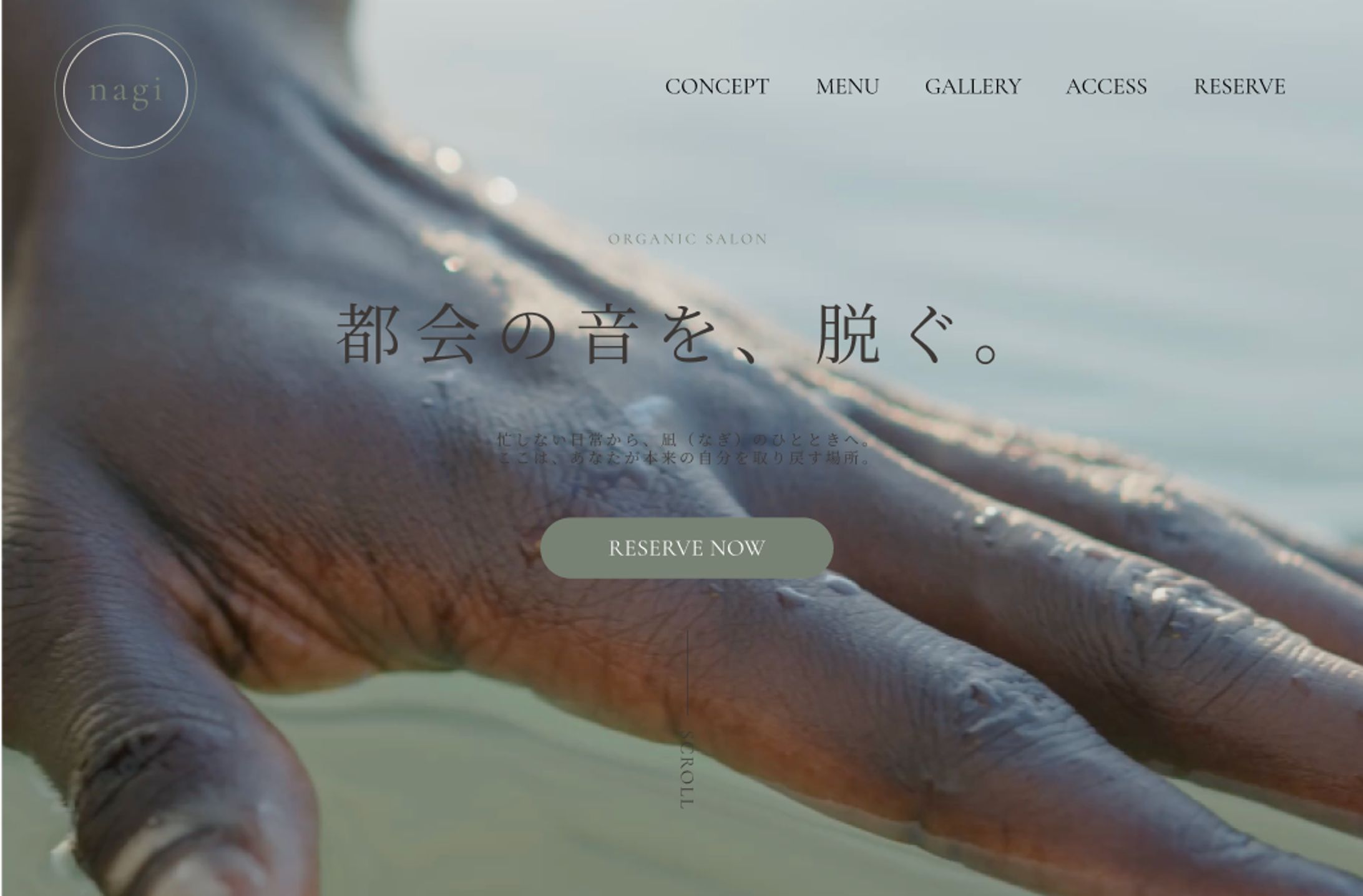 Nagi｜オーガニックヘアサロン ブランディングサイト-1