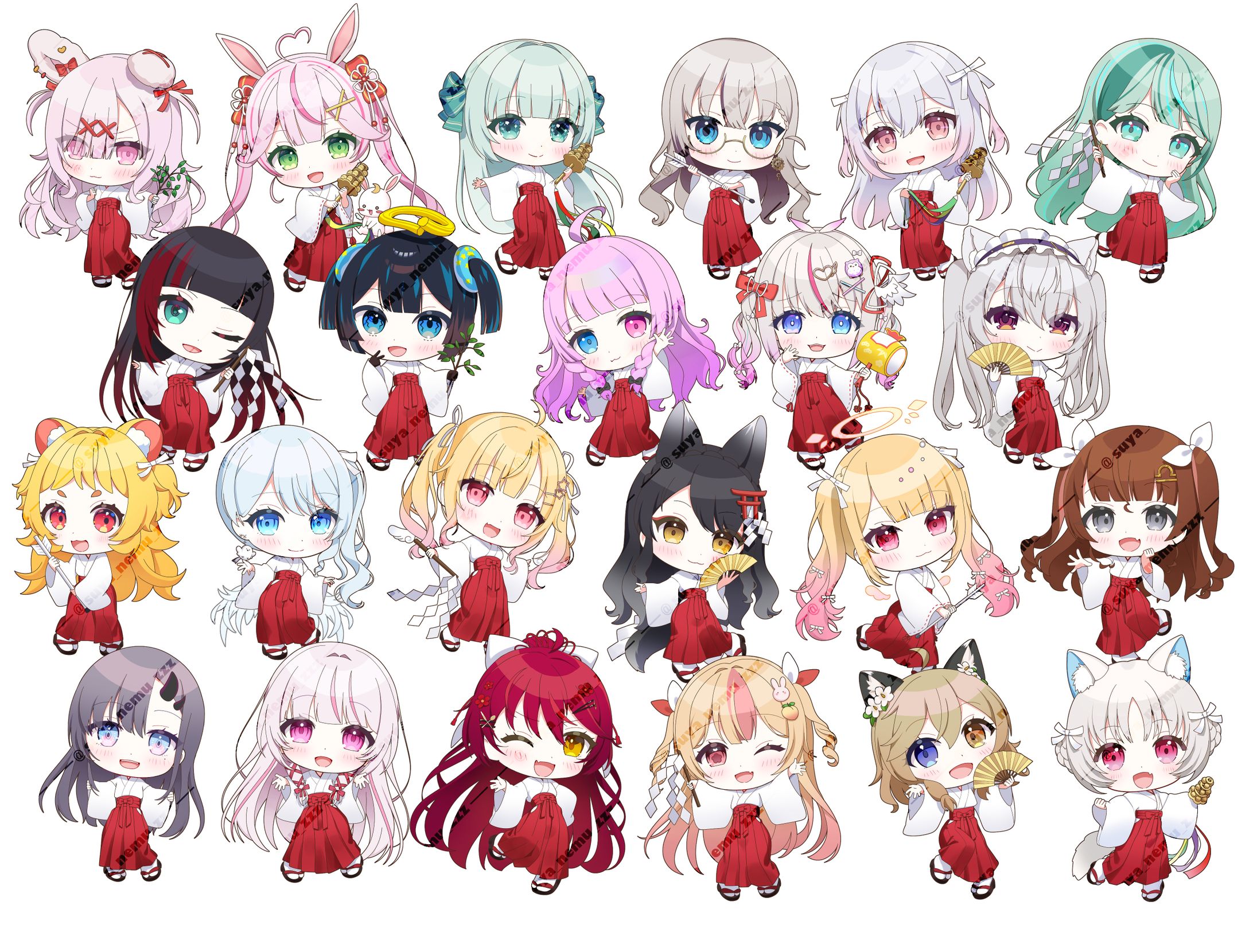 ぶいかふぇ2周年記念祭「百花V乱」 グッズSDイラスト-1