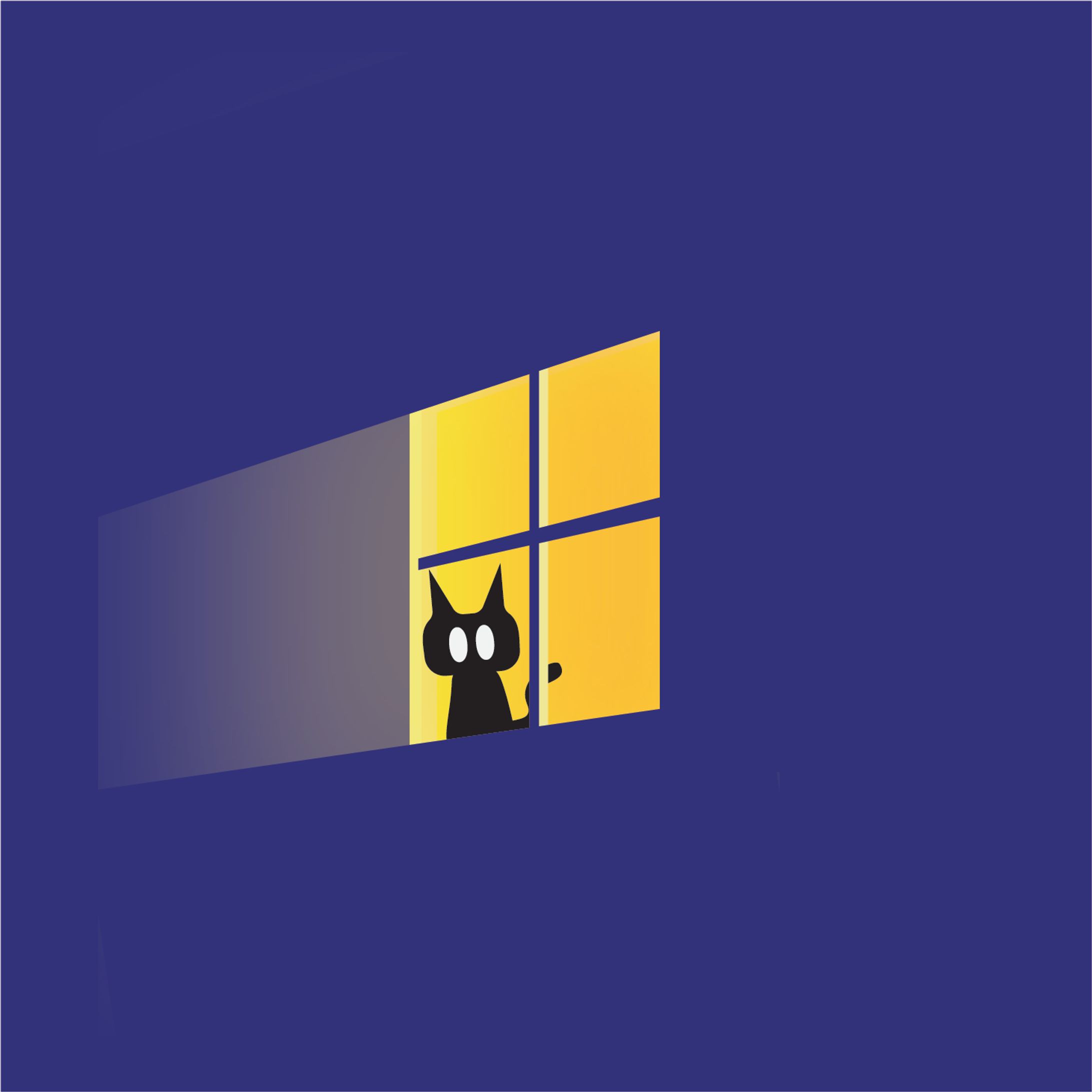 Graphic design - window cat-1