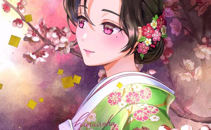 創作「紅白梅図」