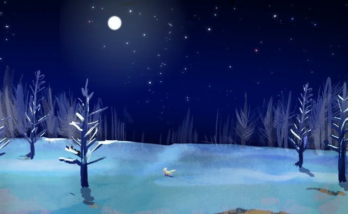 「手袋を買いに」朗読動画の挿絵