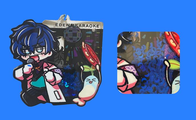 オイルグリッター入りアクキー