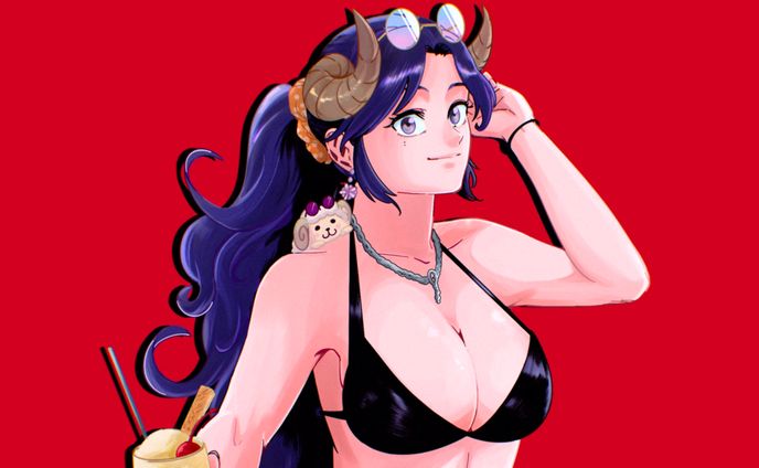 夢見めいさん・水着イラスト