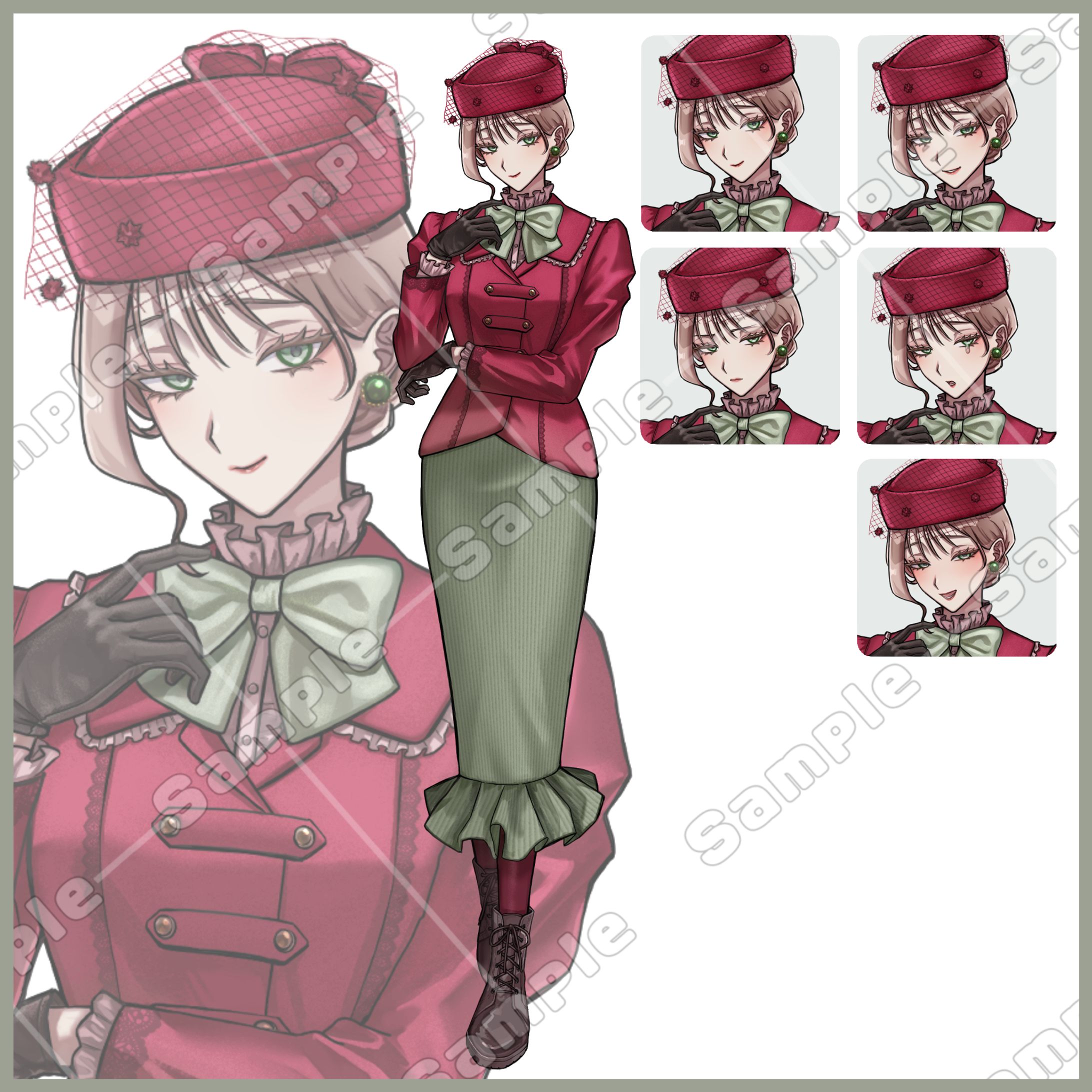 トークハットを被った女-1