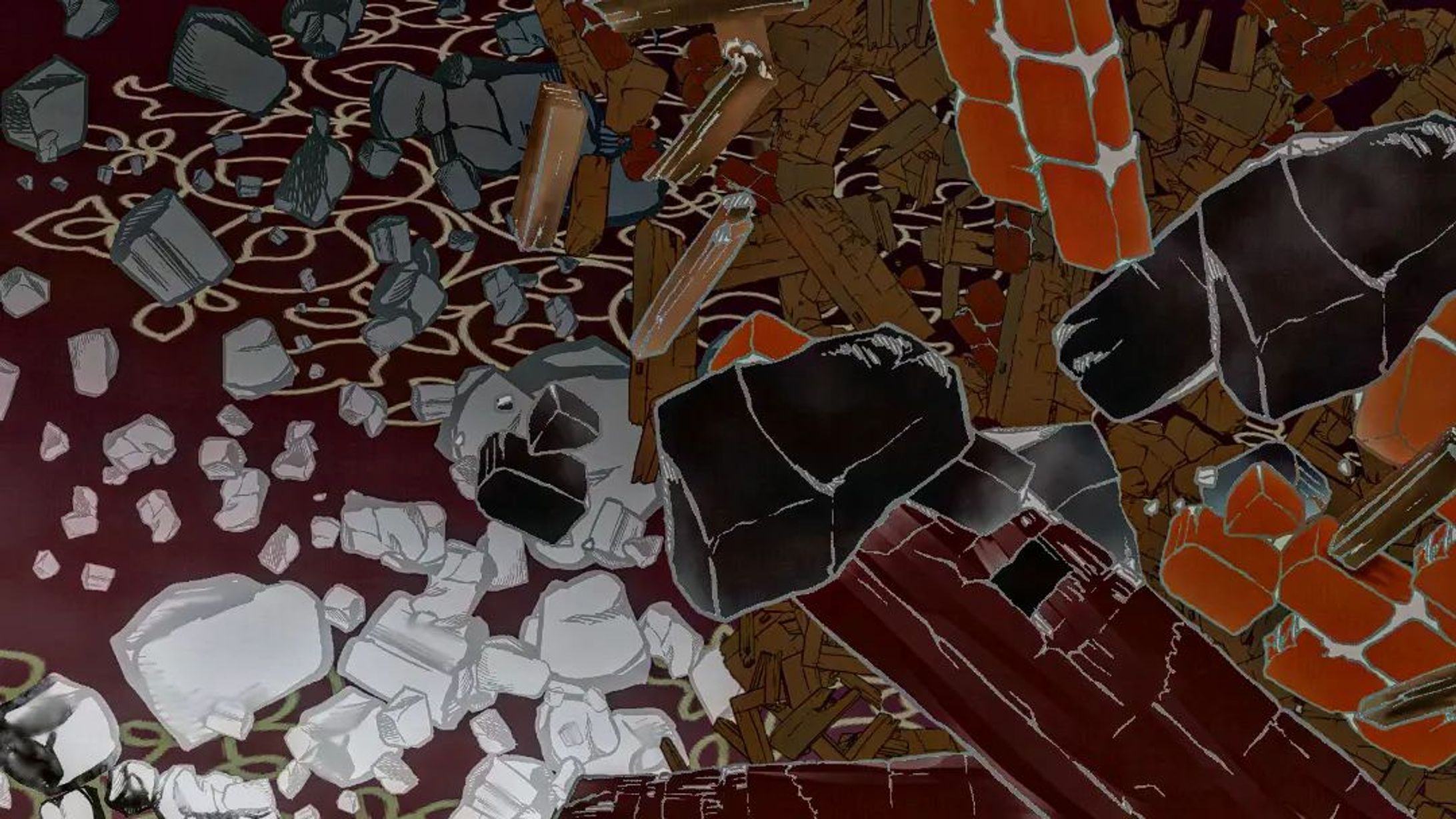 20220526. 
Nariz（創作なりちん）の産まれたところ。猫のおかあさんが命からがらもぐりこんだ元大きくて裕福な人の邸。倒壊したおうちなのでTwitterはセンシティブ設定しました。小石・がれき・正倉院風、各種ブラシ製作者に感謝申し上げます。
#ごりごりごりっと芯減らし訓練 #originalcharacter　#ARTISULd16pro #clipstudiopaintpro #一次創作  #digitalillustration-1