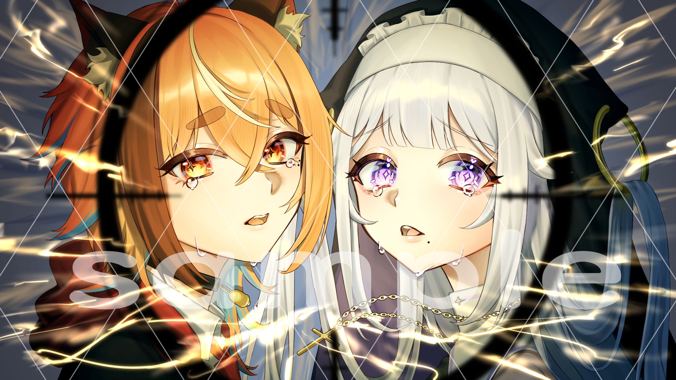 御心エリス様、犬飼レオン様/動画用イラスト-1