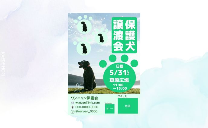 保護犬 譲渡会 チラシ
