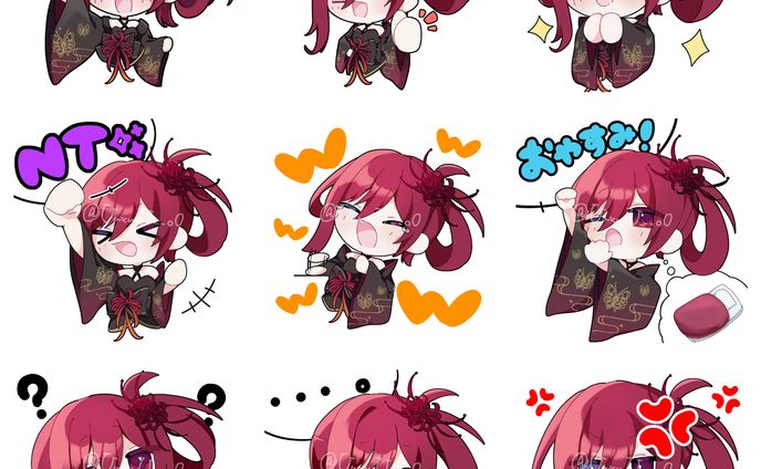 【お仕事】朱露まゆ様Twitchスタンプ