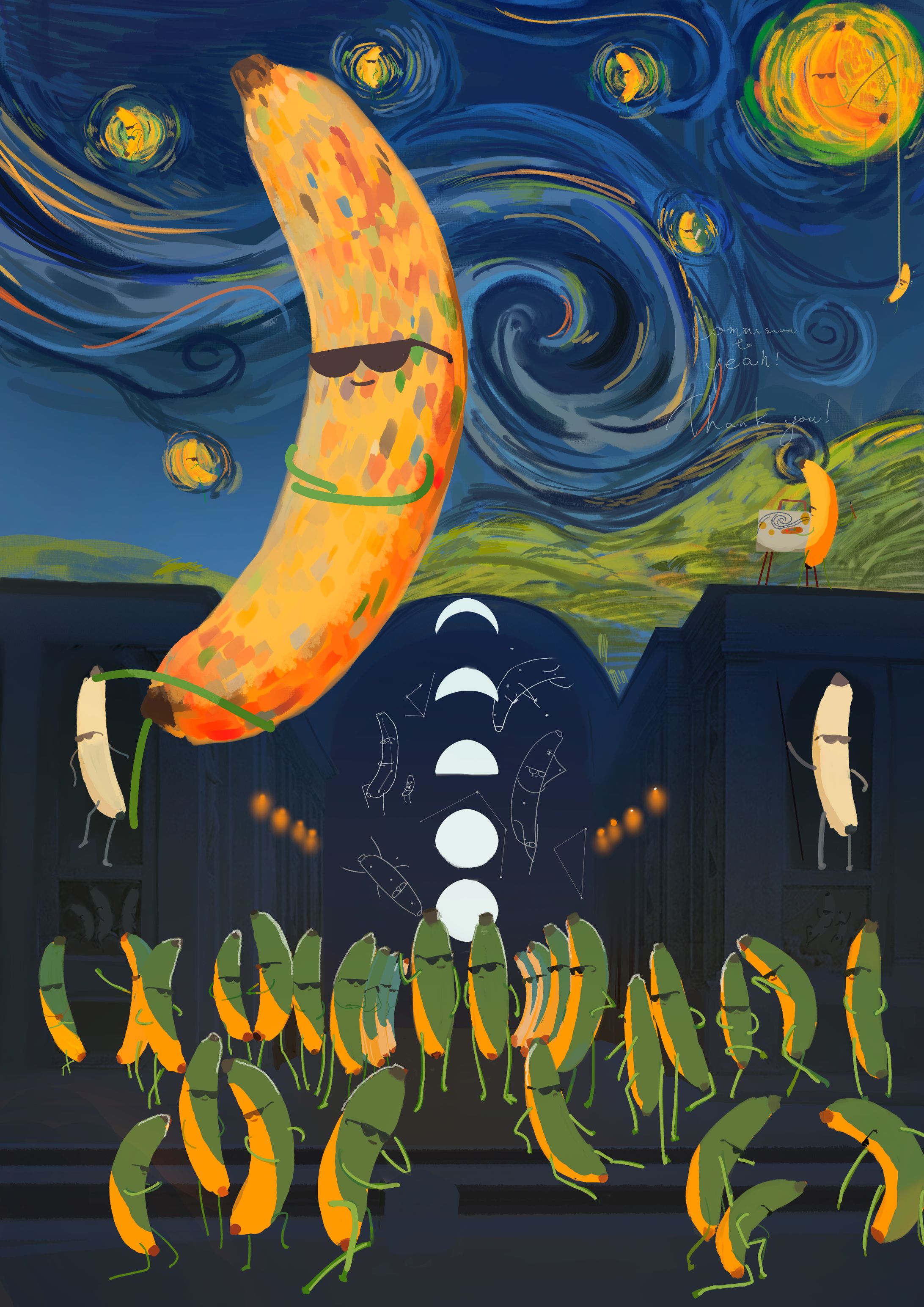 Moon Bananas Night Schola-1