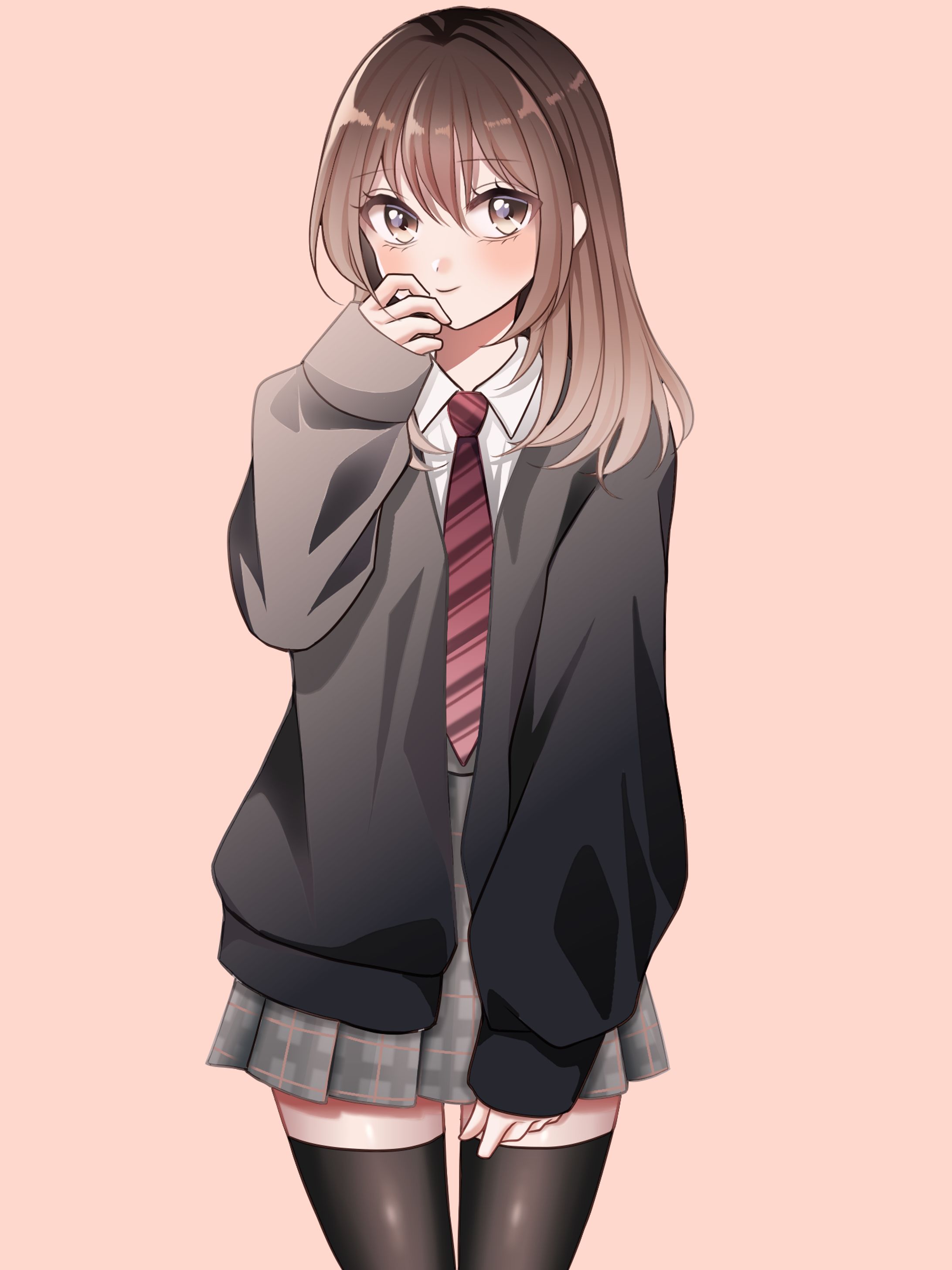 パーカー制服女子-1