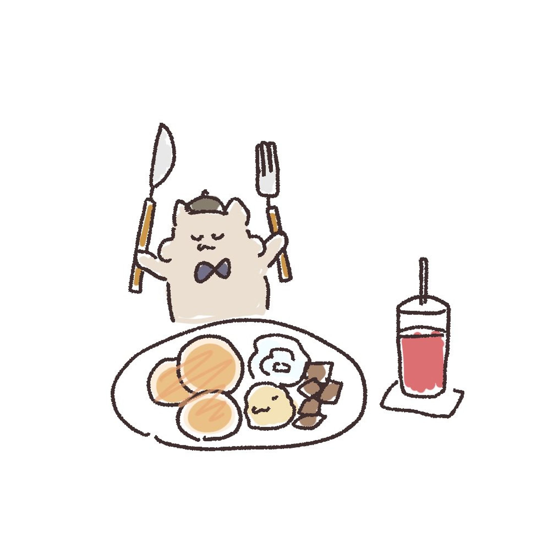 【絵日記】パンケーキ３枚食べた-1