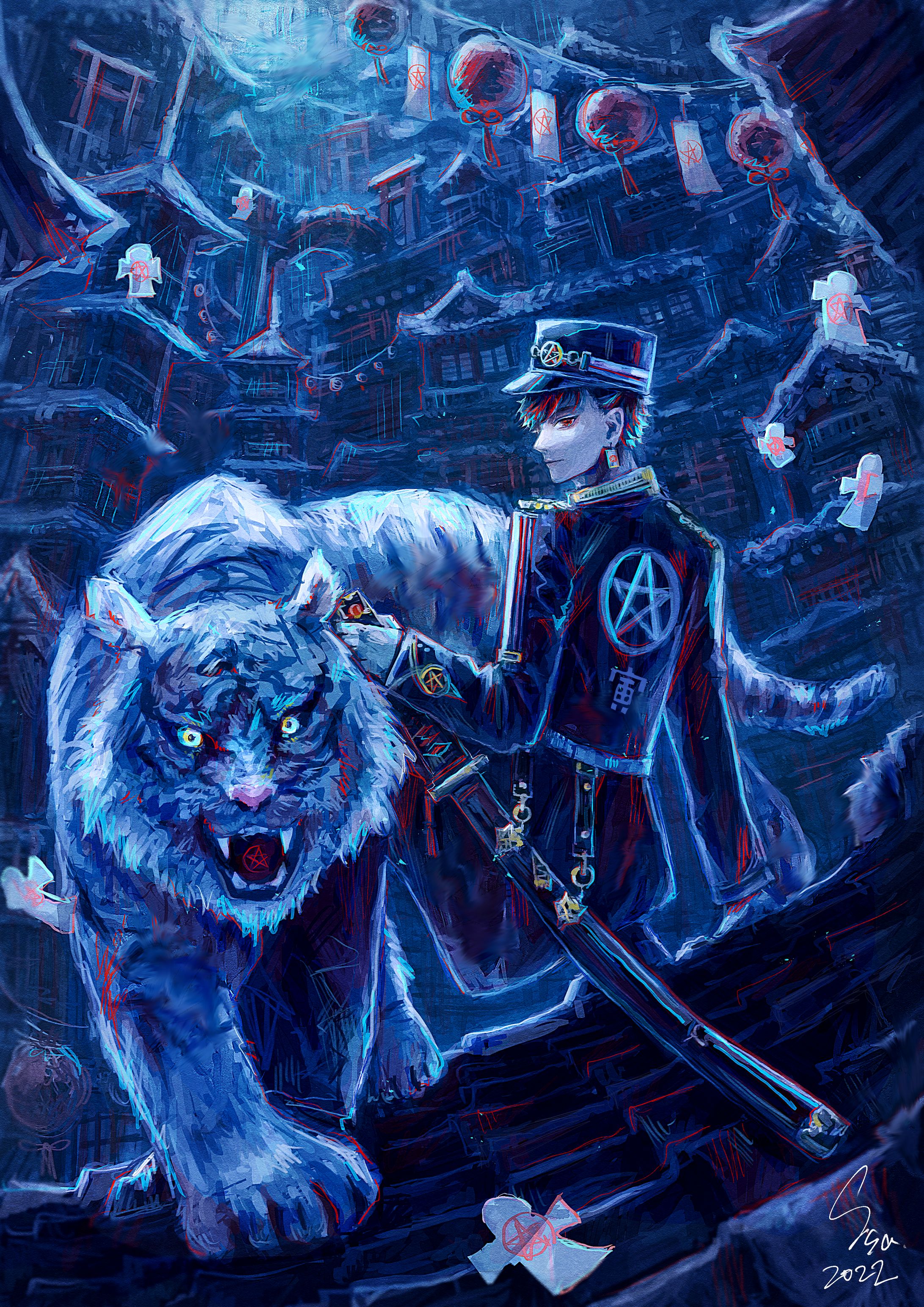 【オリジナル】式神（2022年年賀状）-1